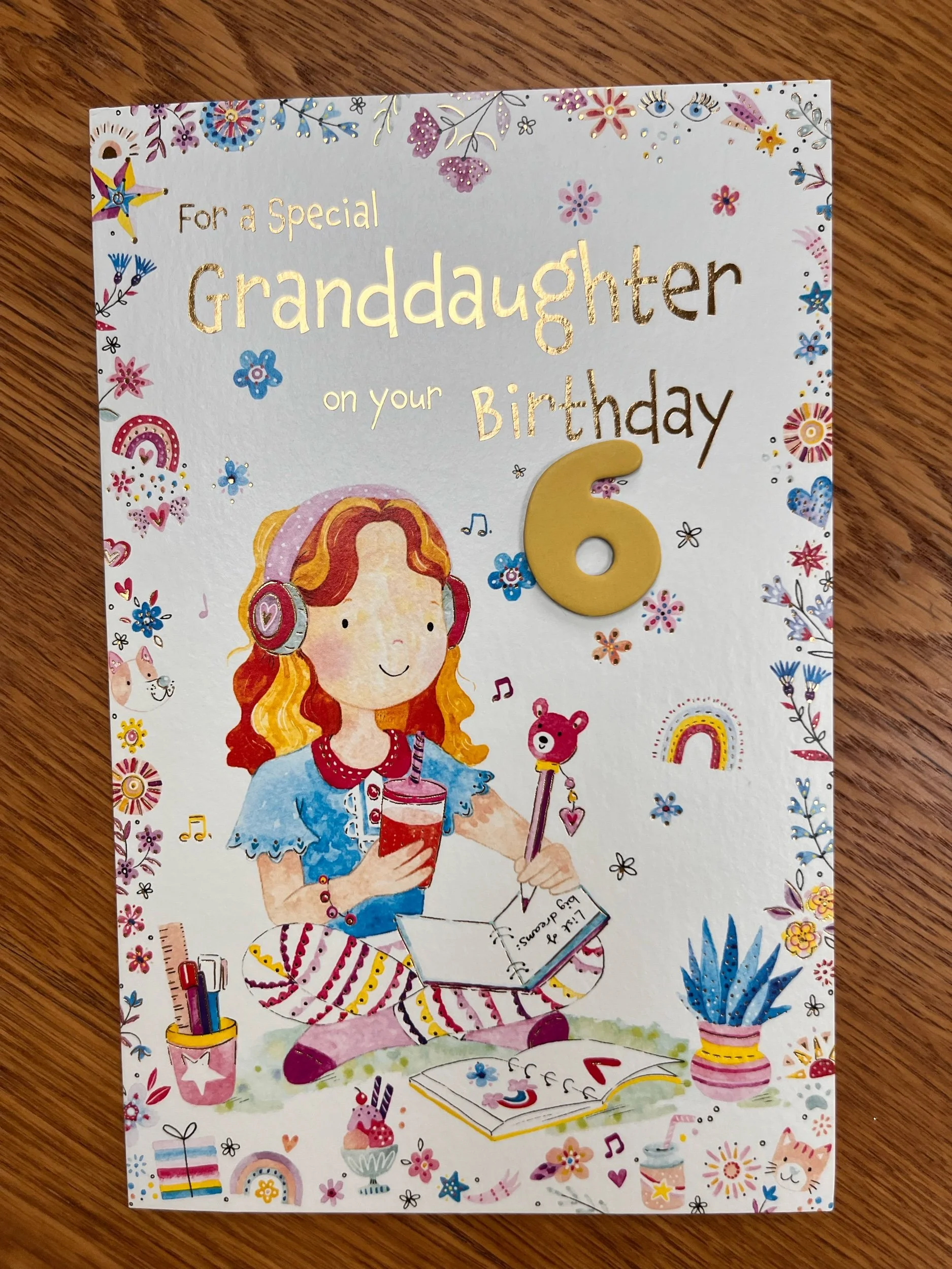 Granddaughter 6th Birthday Card