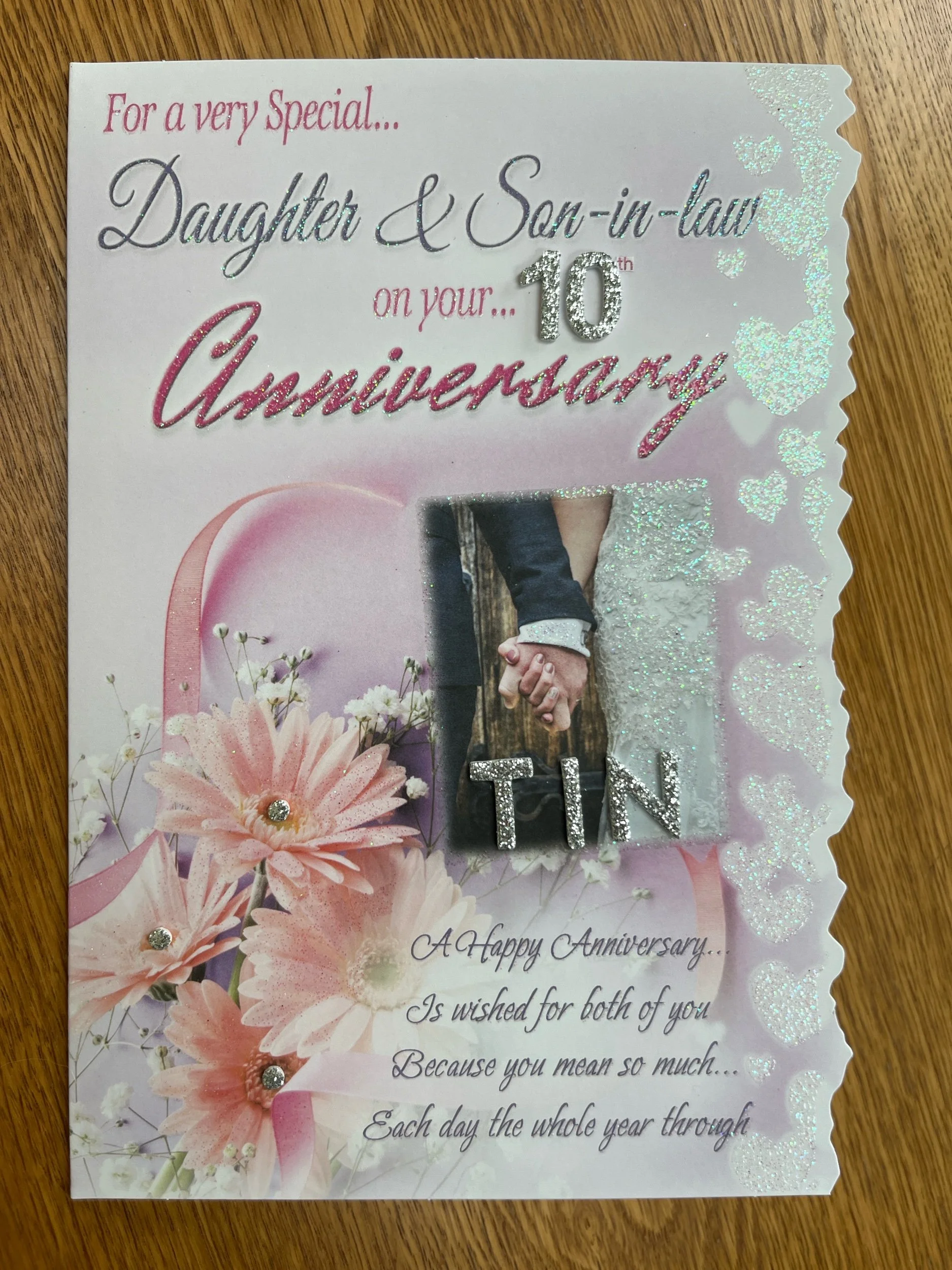 Daughter and Son in Law Tin anniversary  card