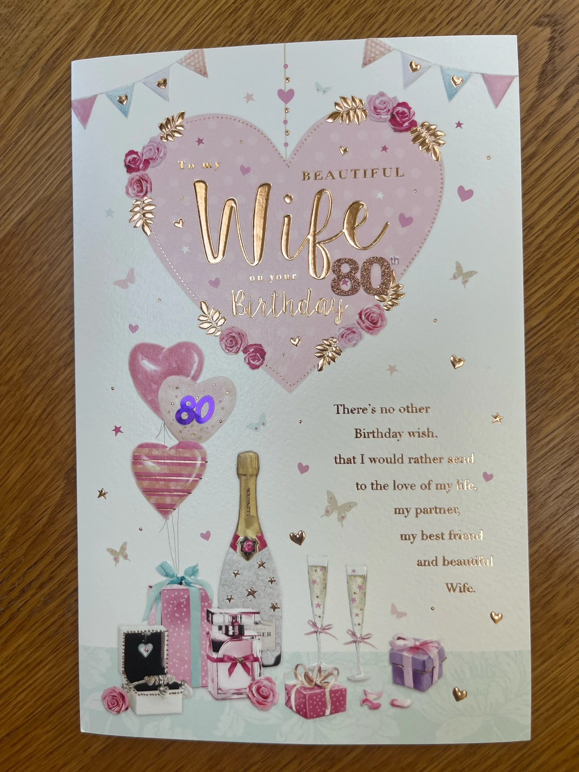 Special Wife 80th Birthday Card