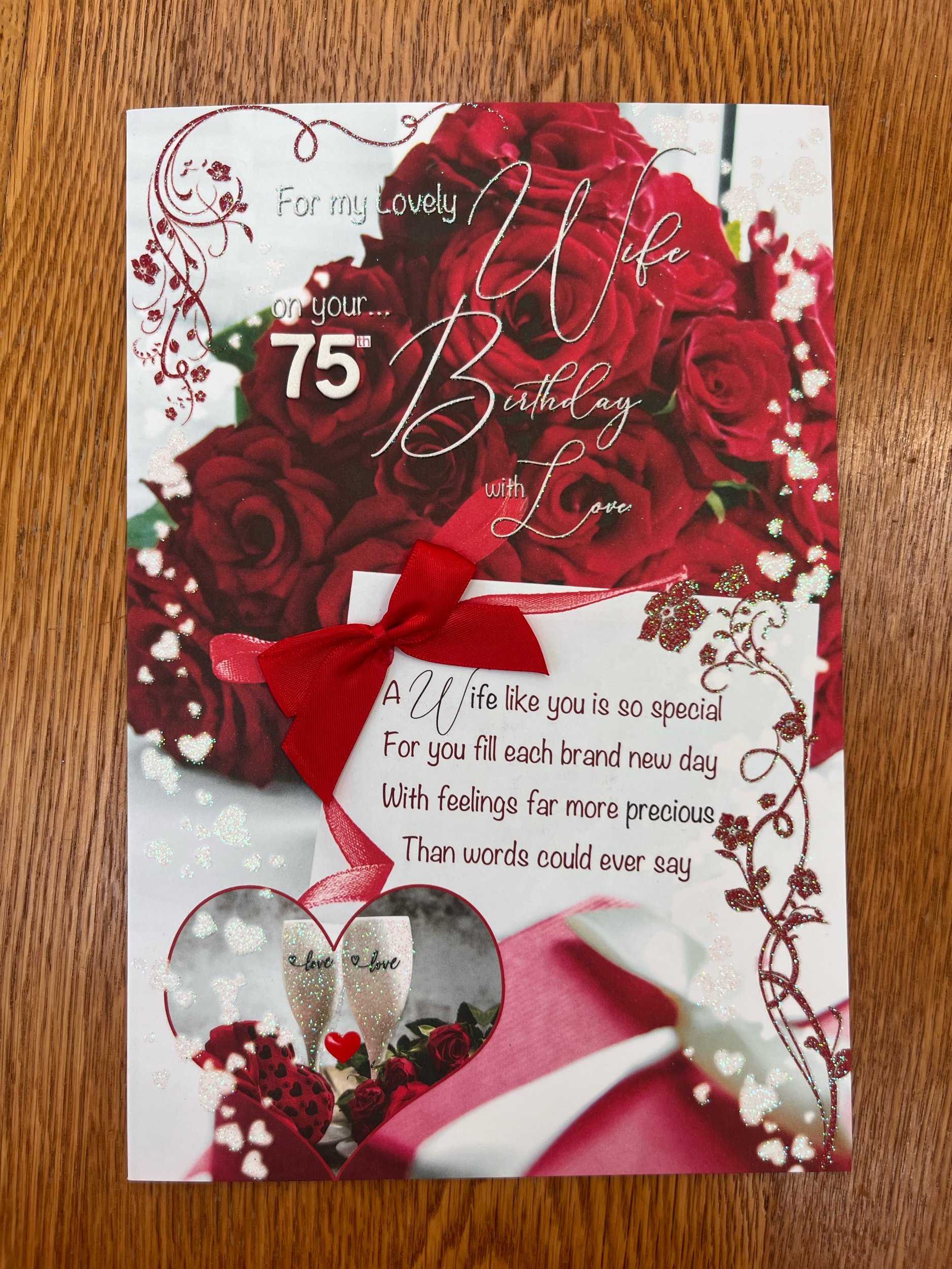 Special Wife 75th Birthday Card