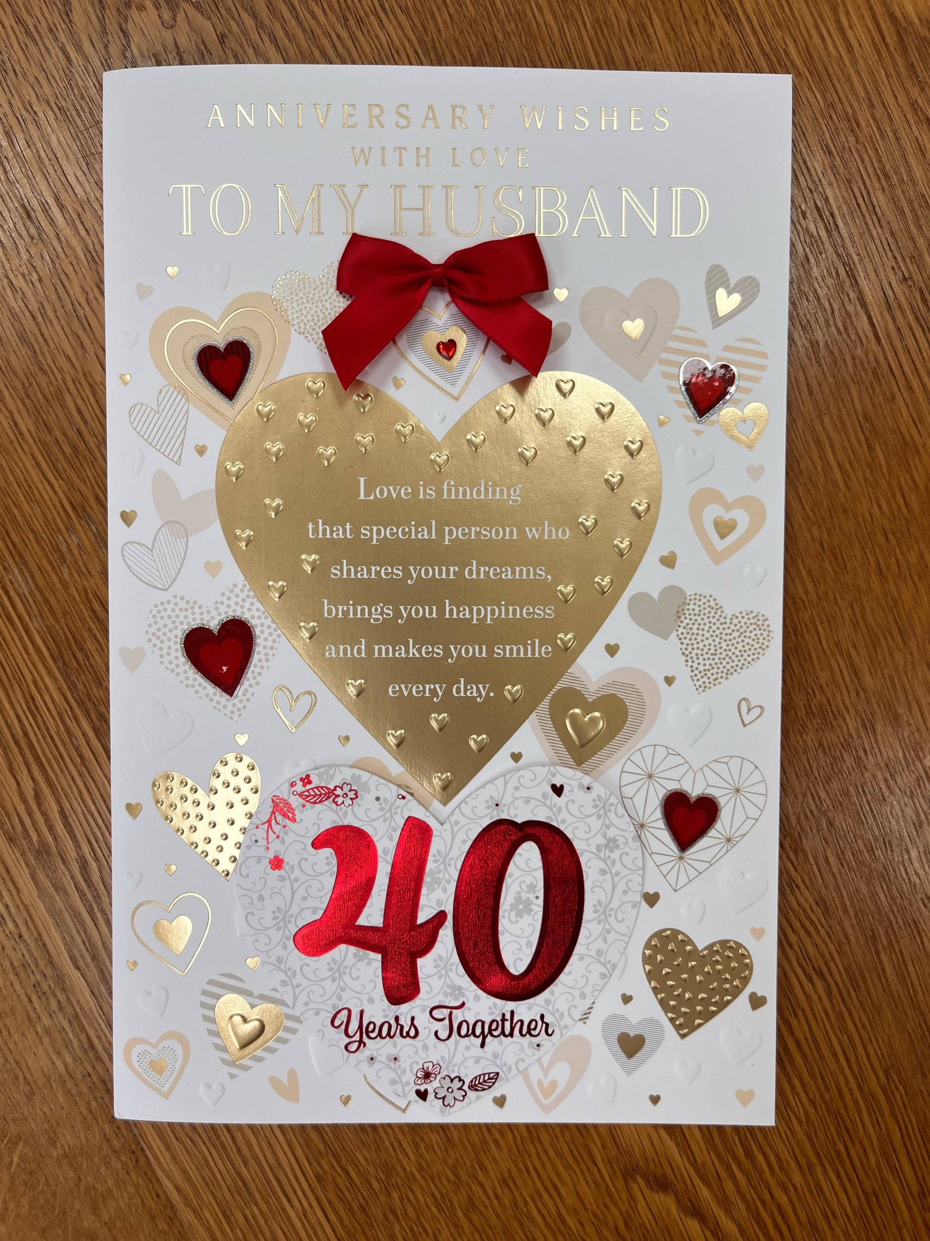 Extra Special Husband 40th Anniversary card