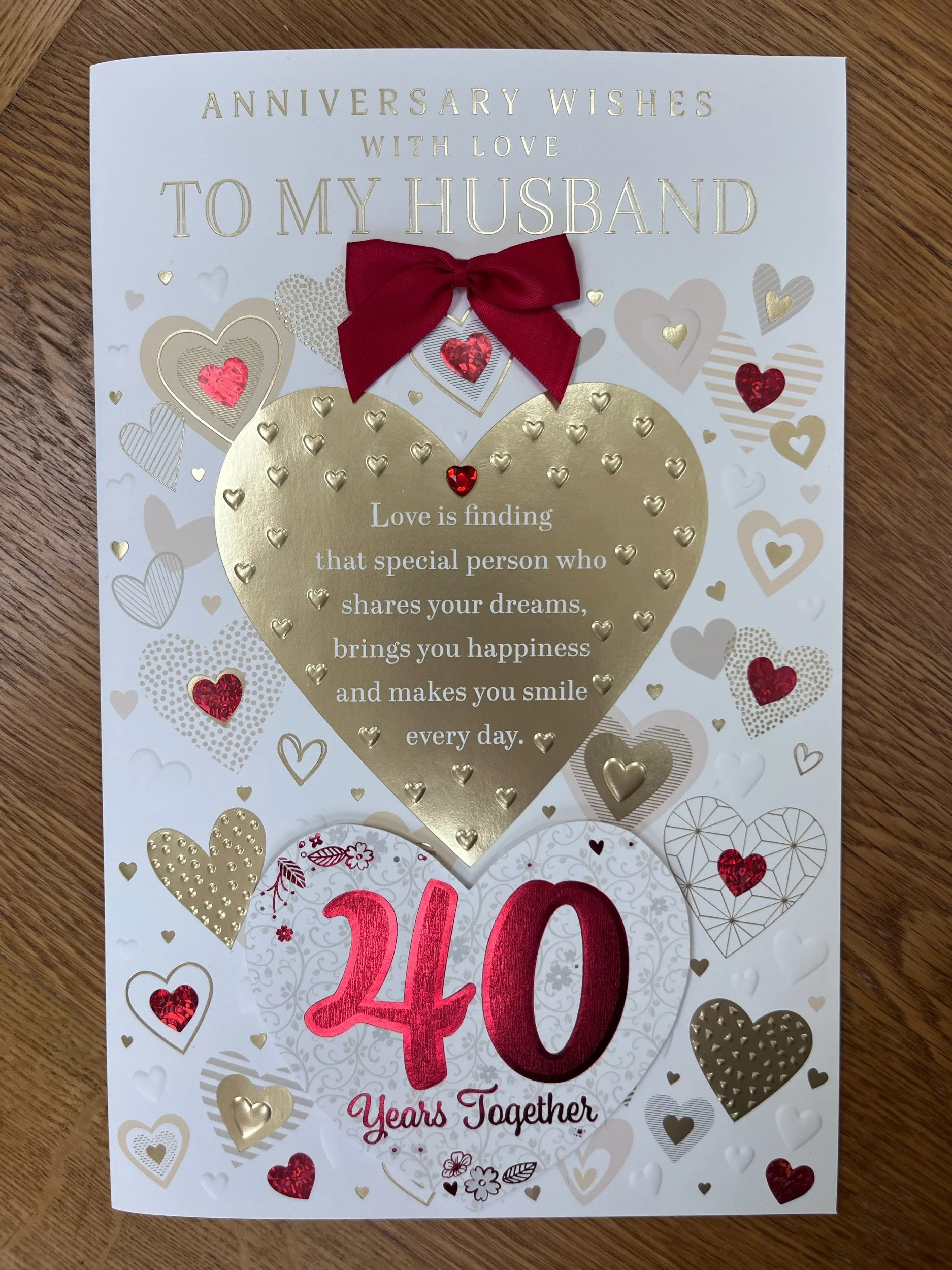 Extra Special Husband 40th Anniversary card