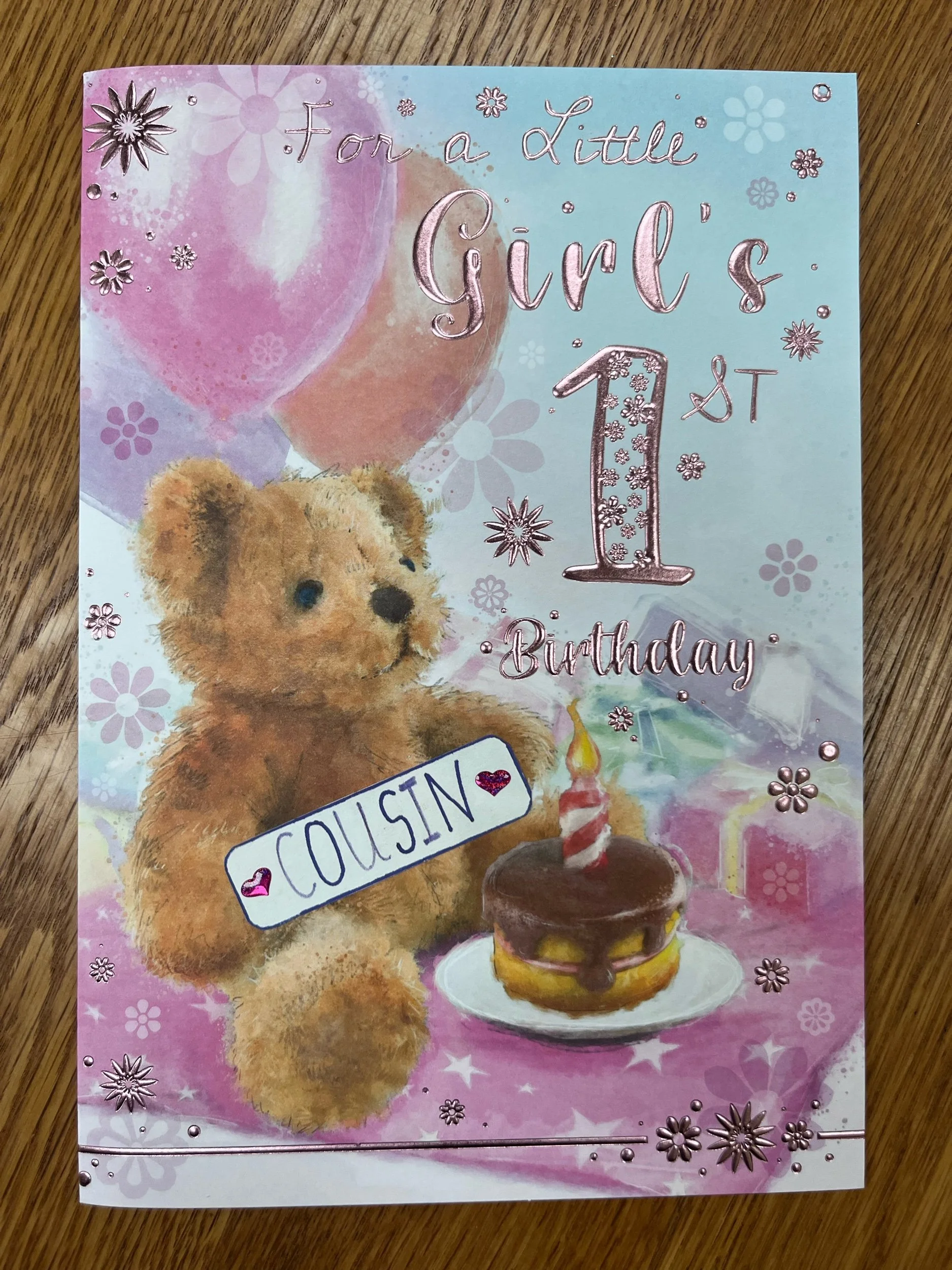 Cousin 1st birthday card