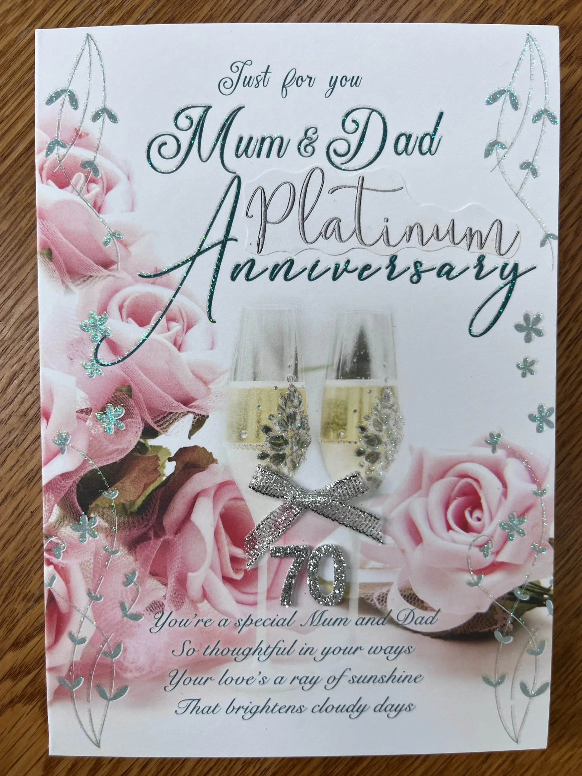 Mum and Dad 70th Anniversary card