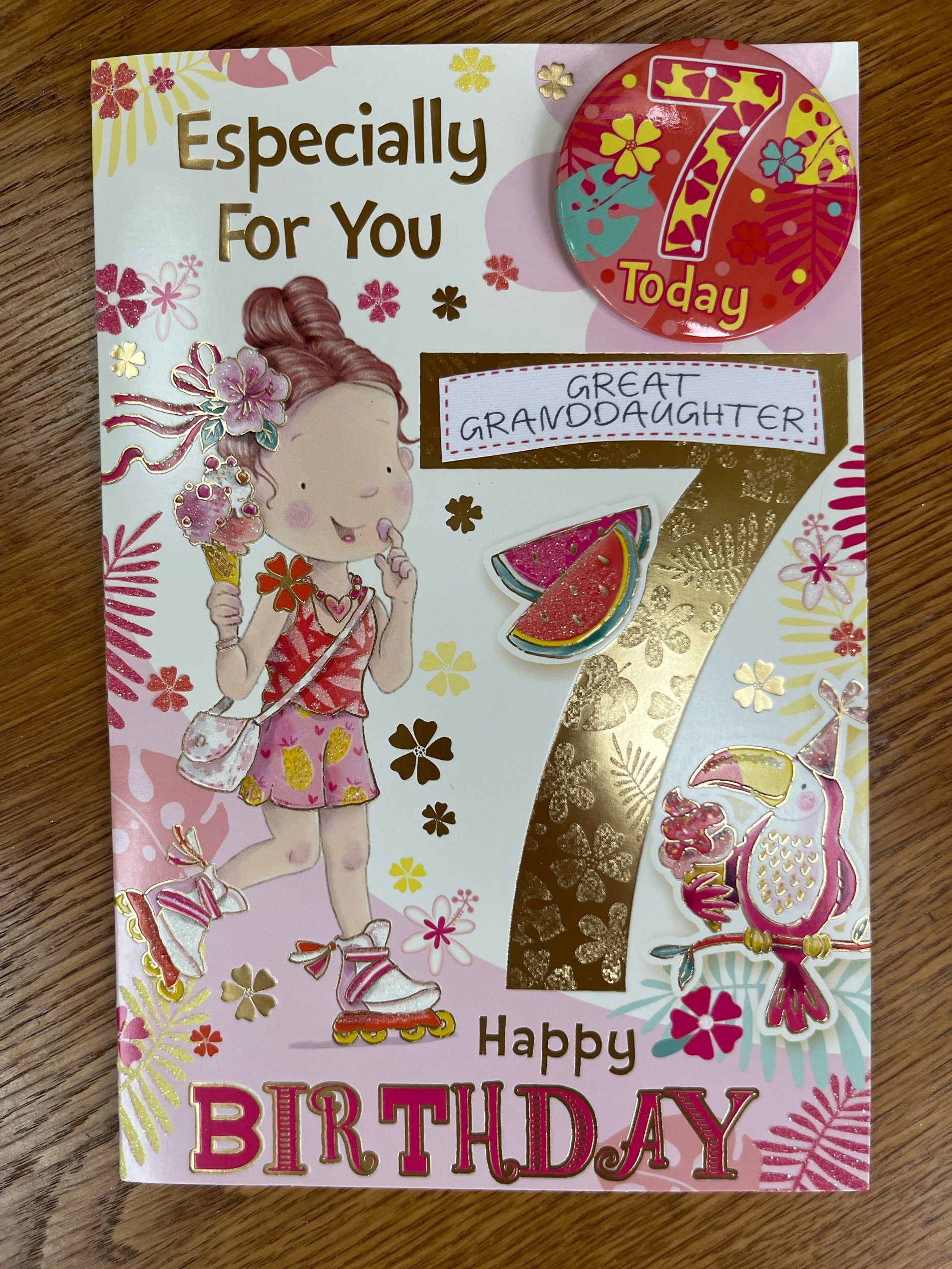 Great Granddaughter 7th birthday card