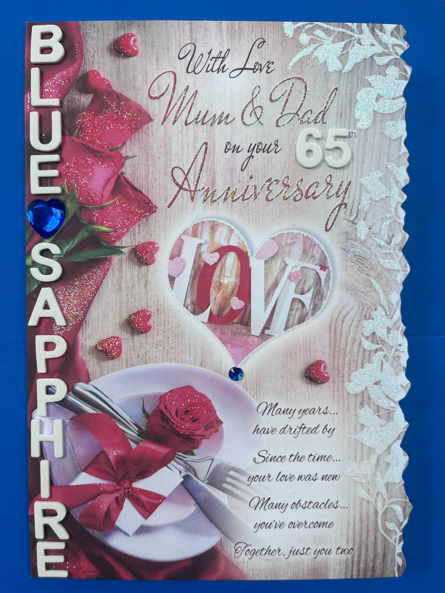 Mum and Dad 65th Anniversary card