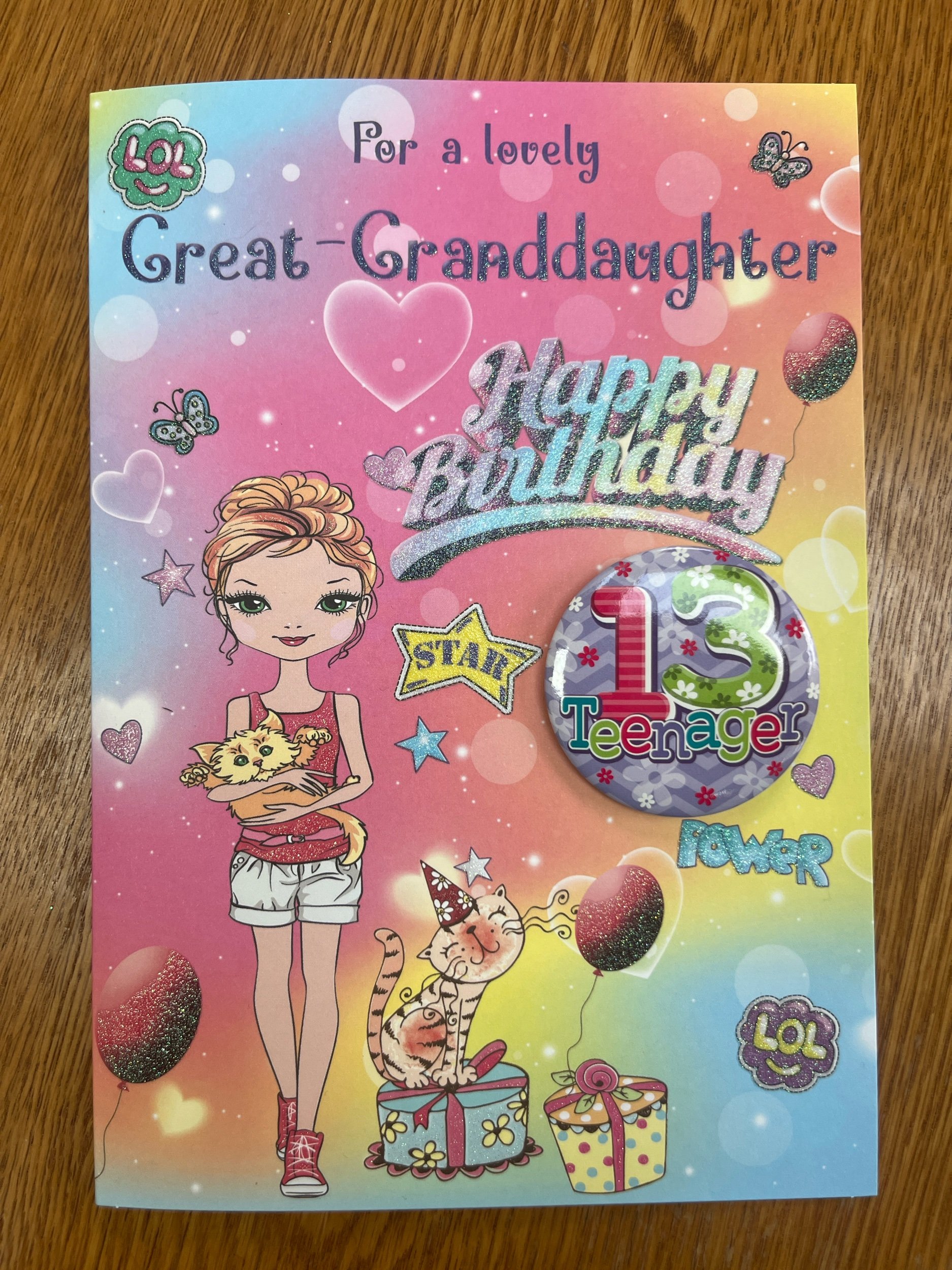 Great Granddaughter 13th birthday card
