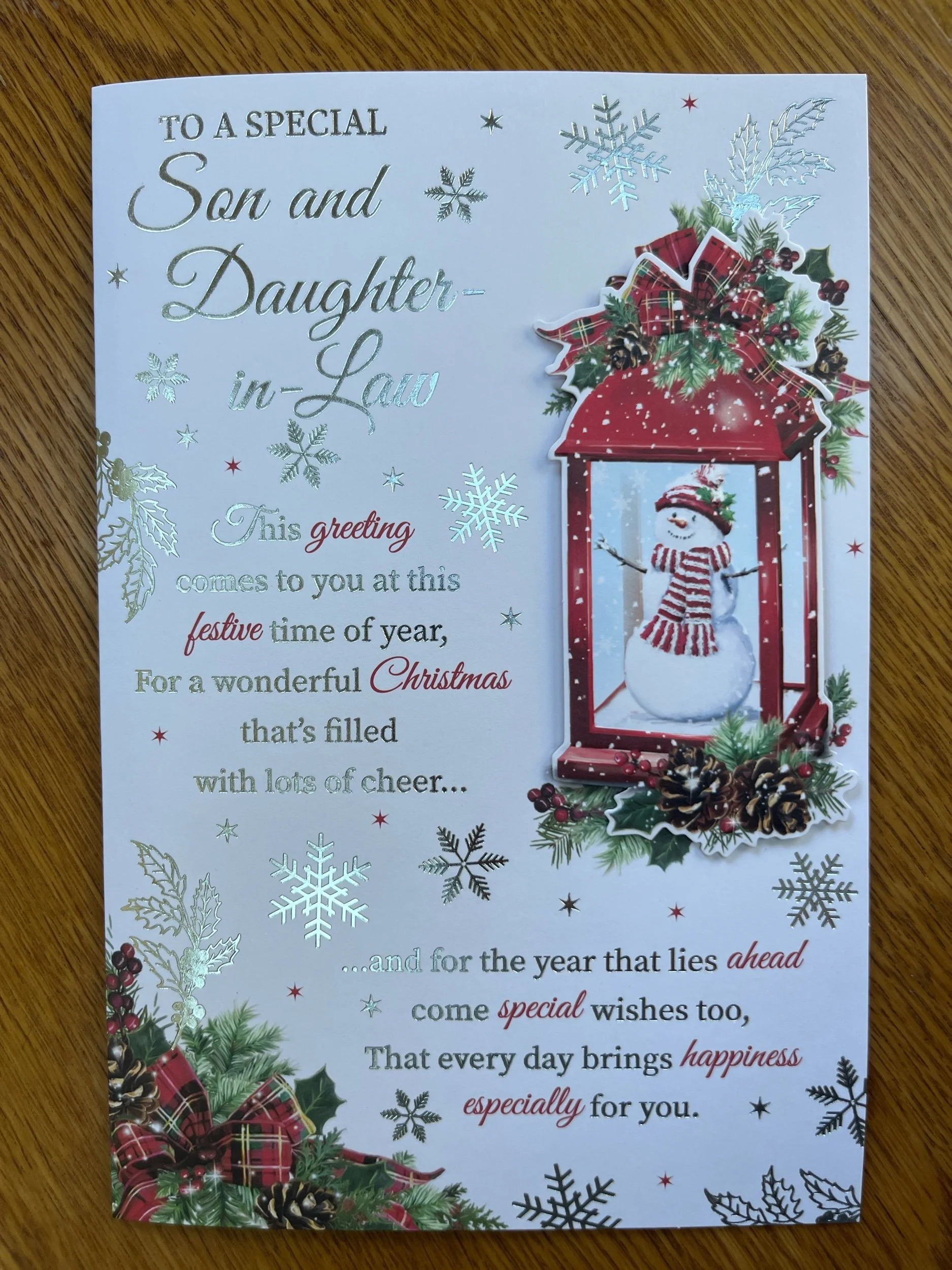 Son and Daughter in Law christmas  card