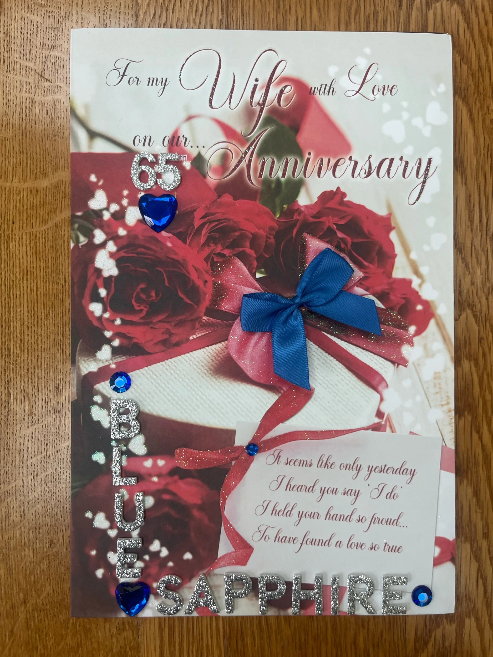Wife 65th Anniversary card