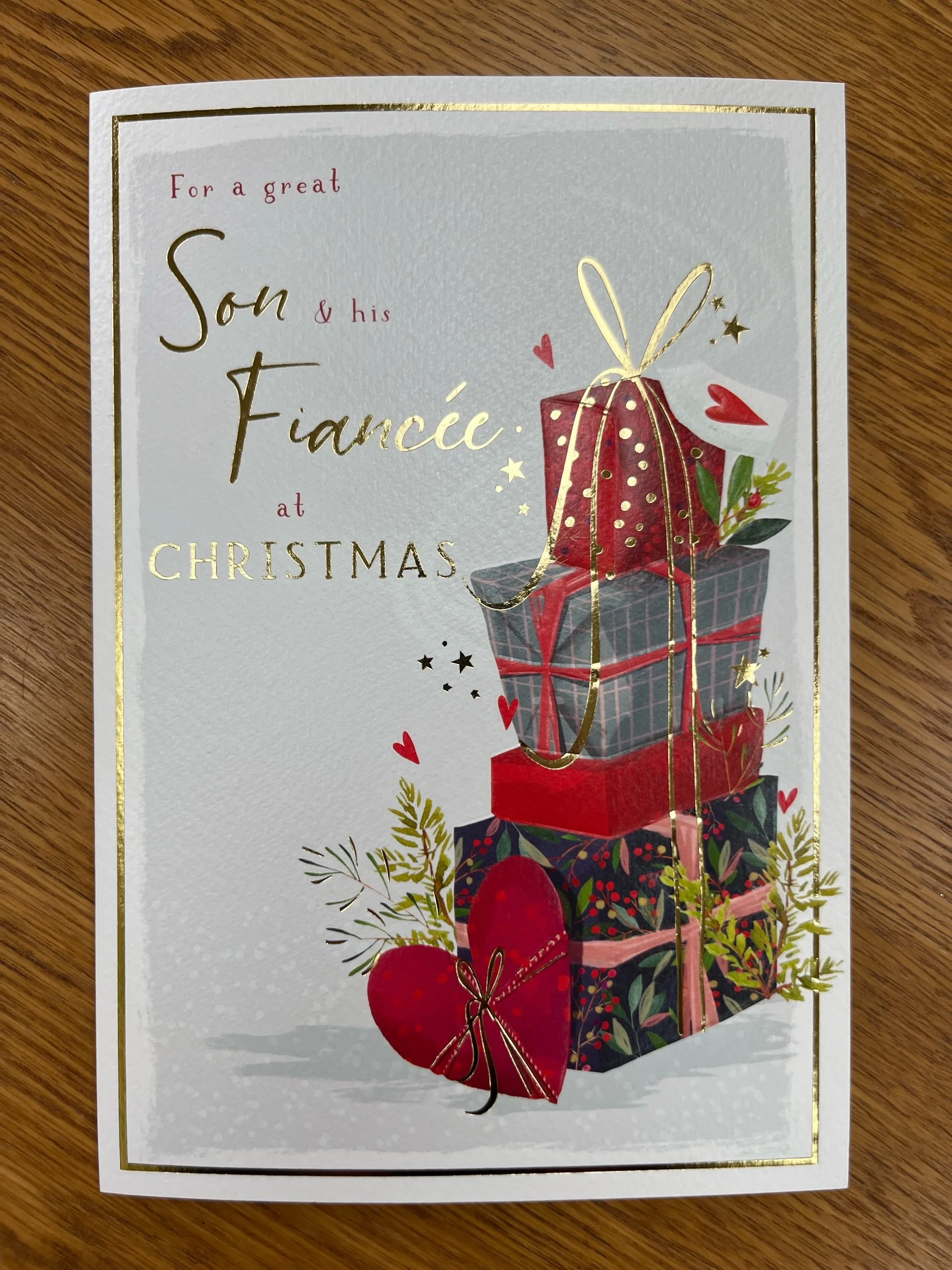 Son and Fiancee christmas card