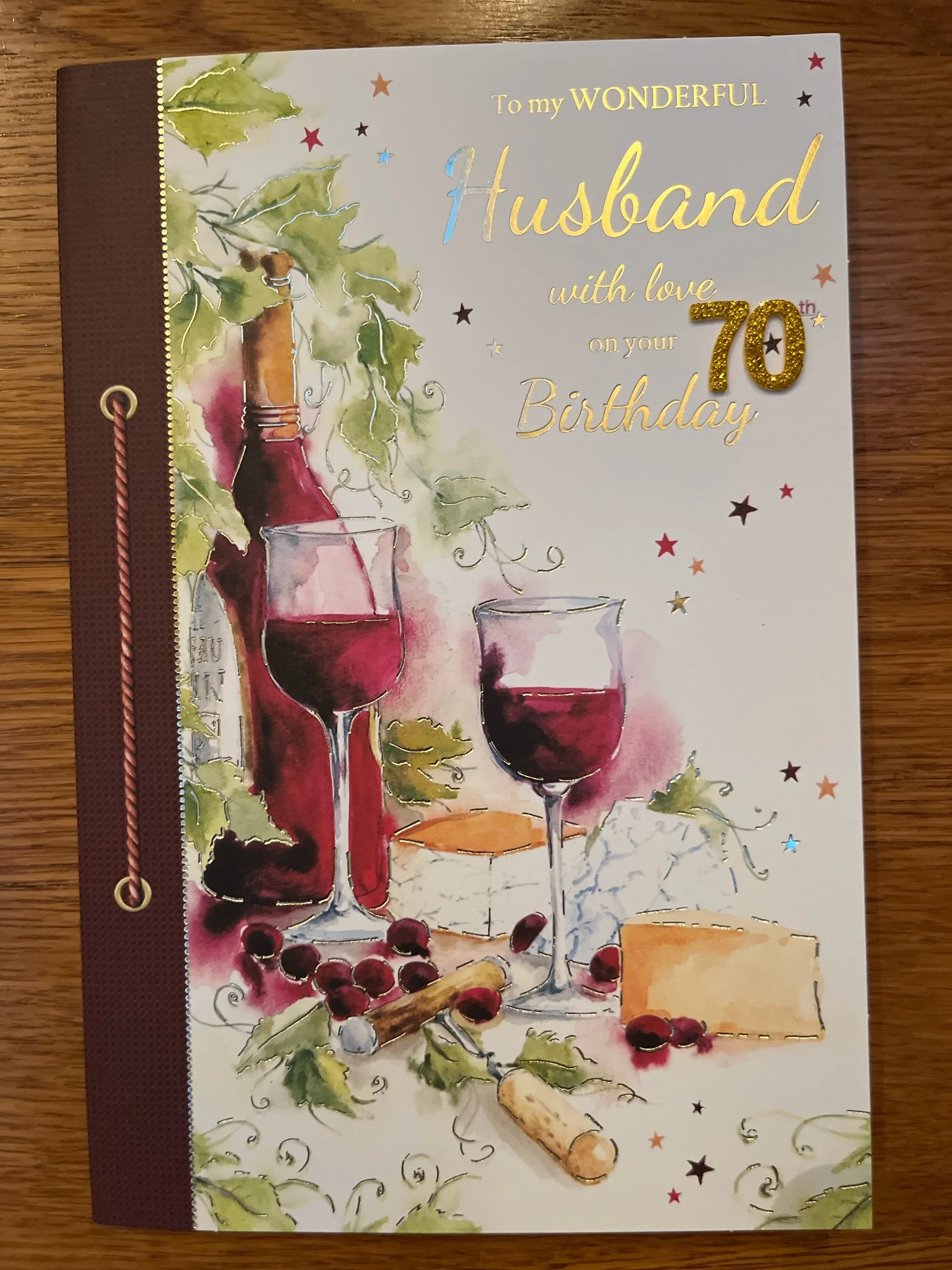 Husband 70th birthday card