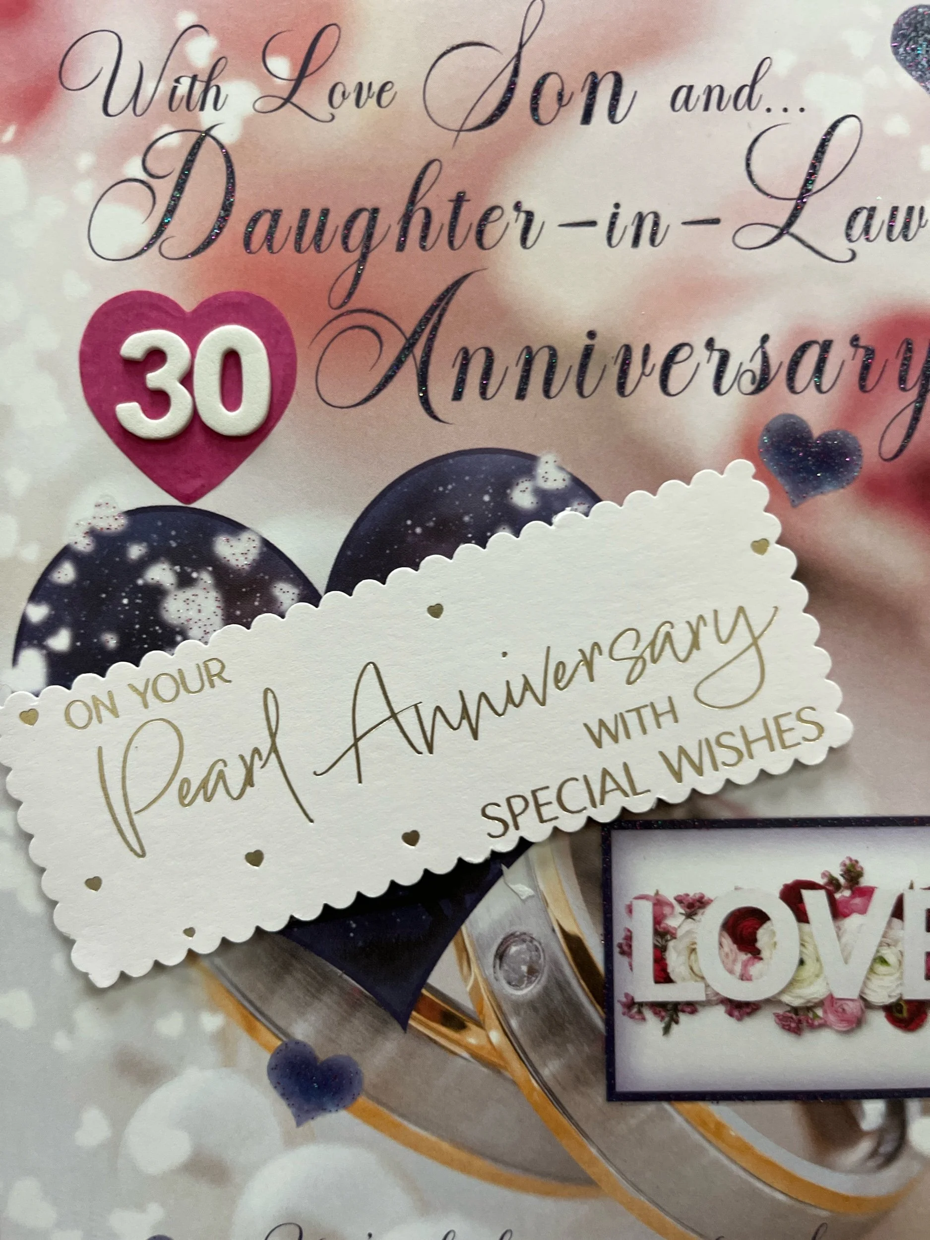 Son and Daughter in law Pearl Anniversary card