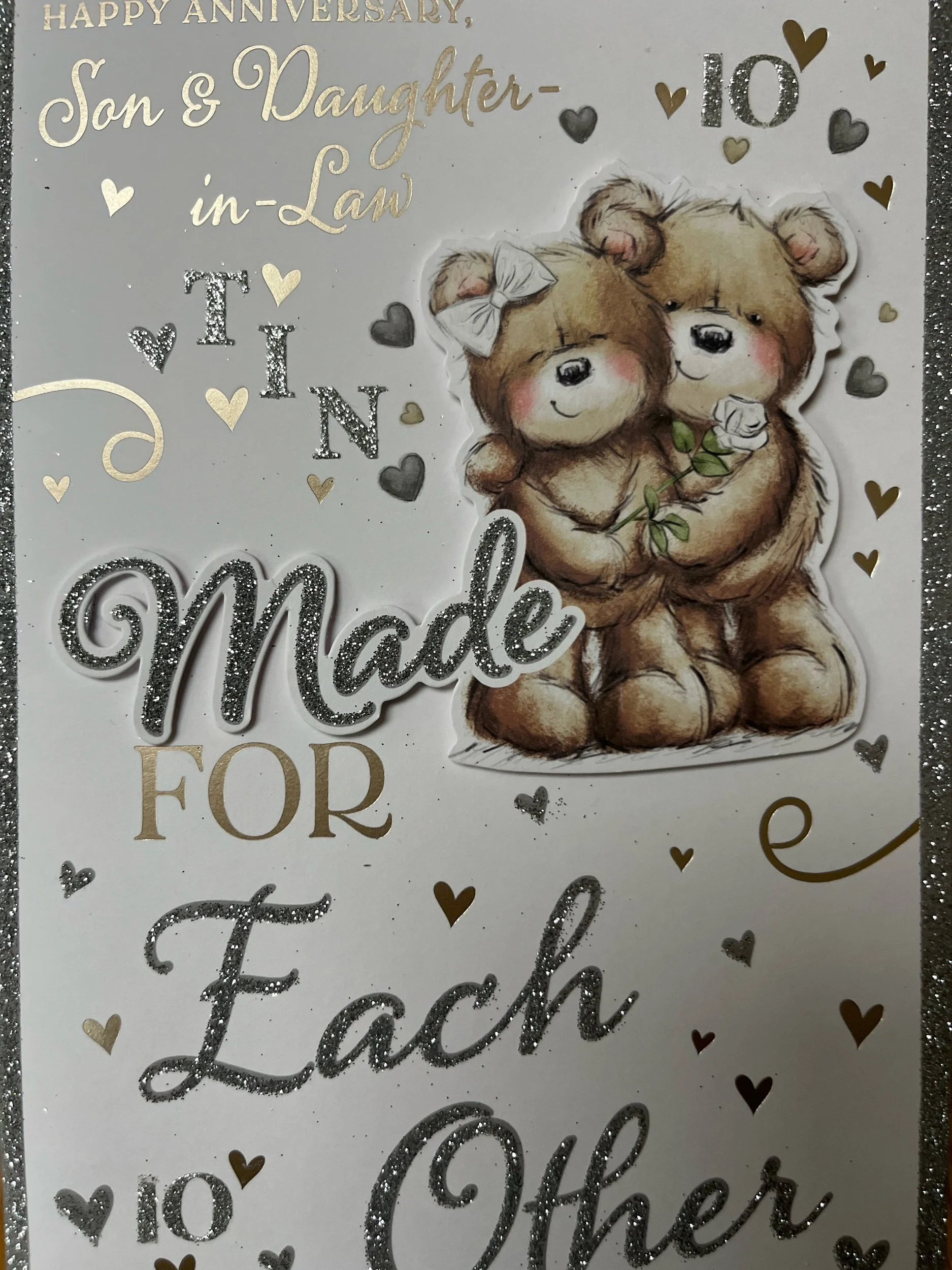 Son and Daughter in law 10th Anniversary card