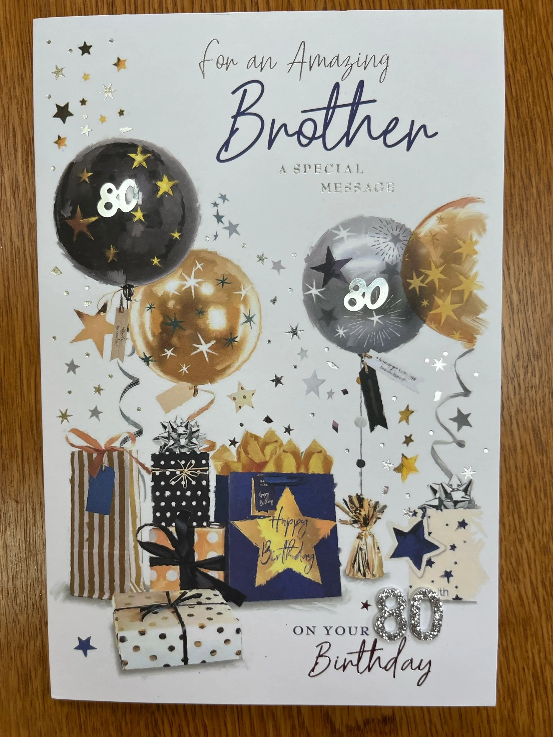 Brother 80th birthday card