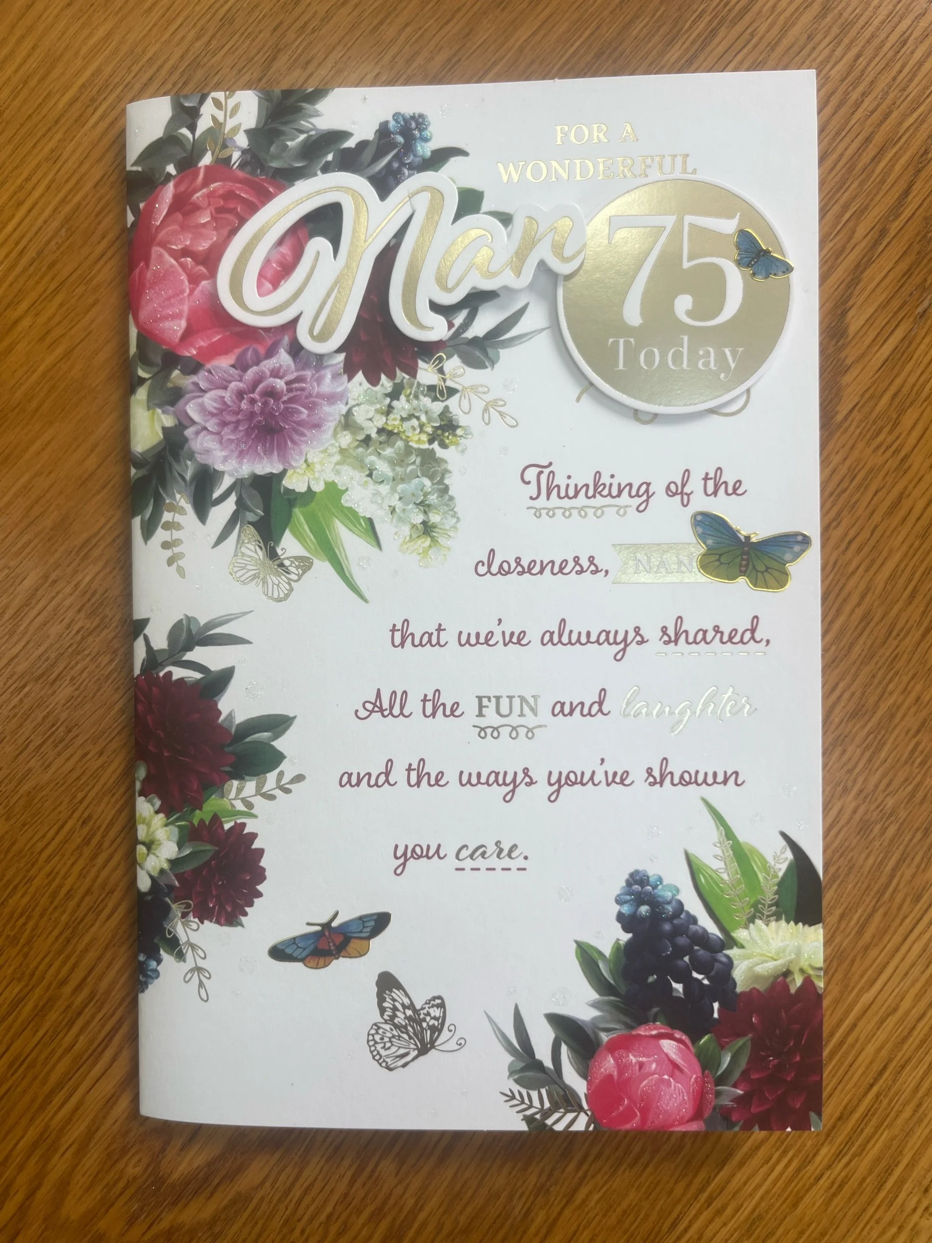 Extra Special Nan 75th birthday card