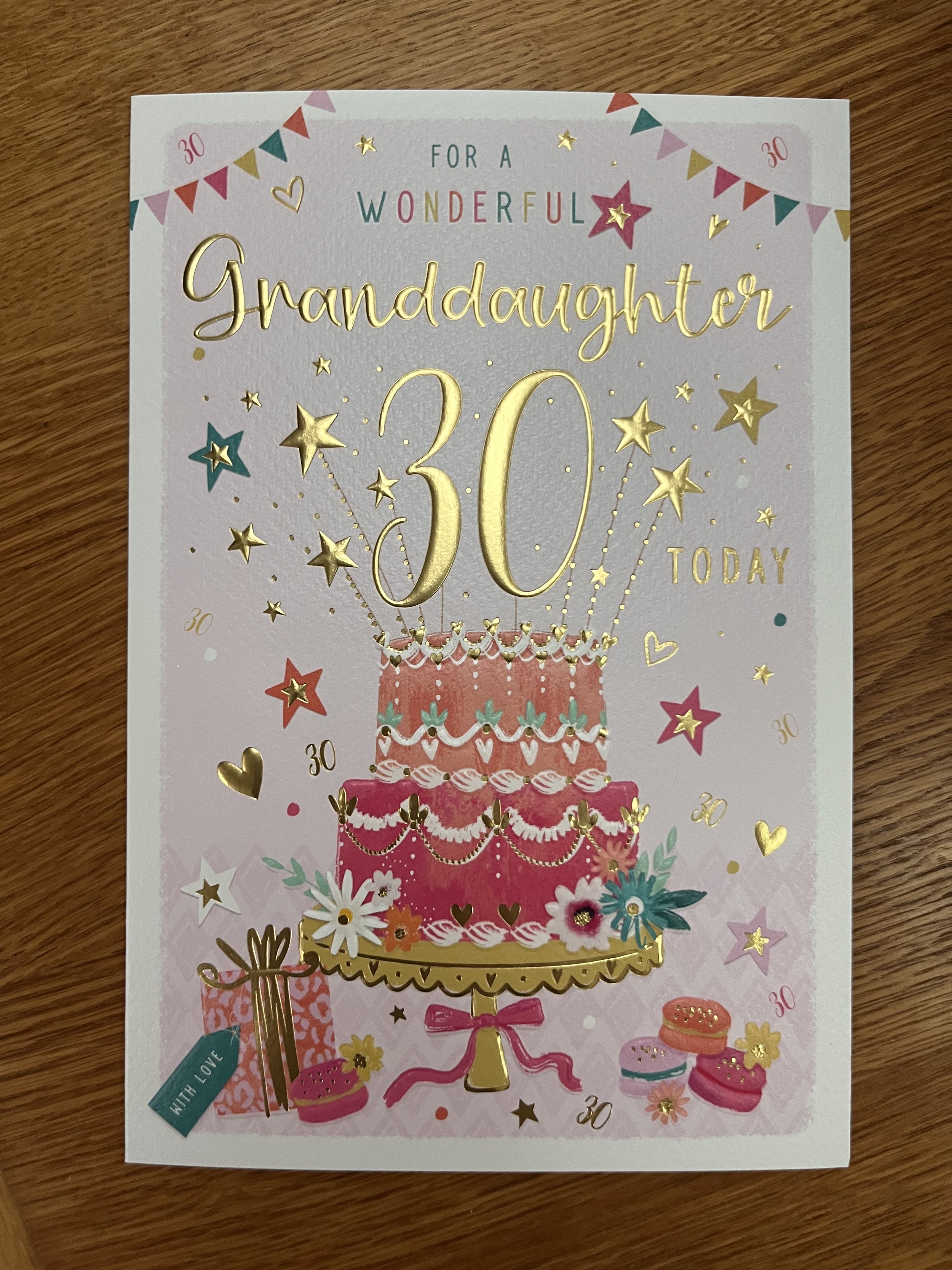 Granddaughter 30th birthday card