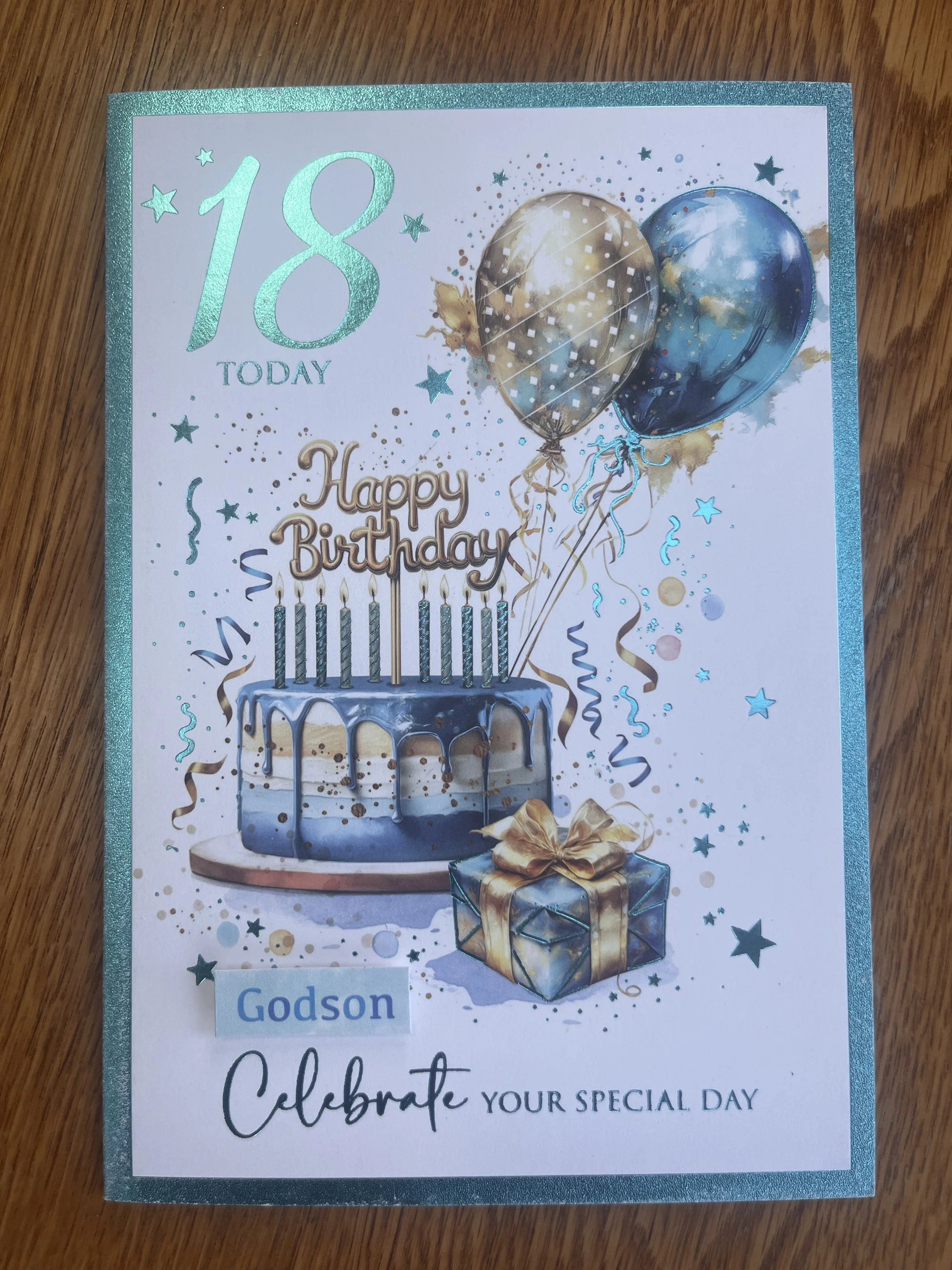 Godson 18th Birthday card