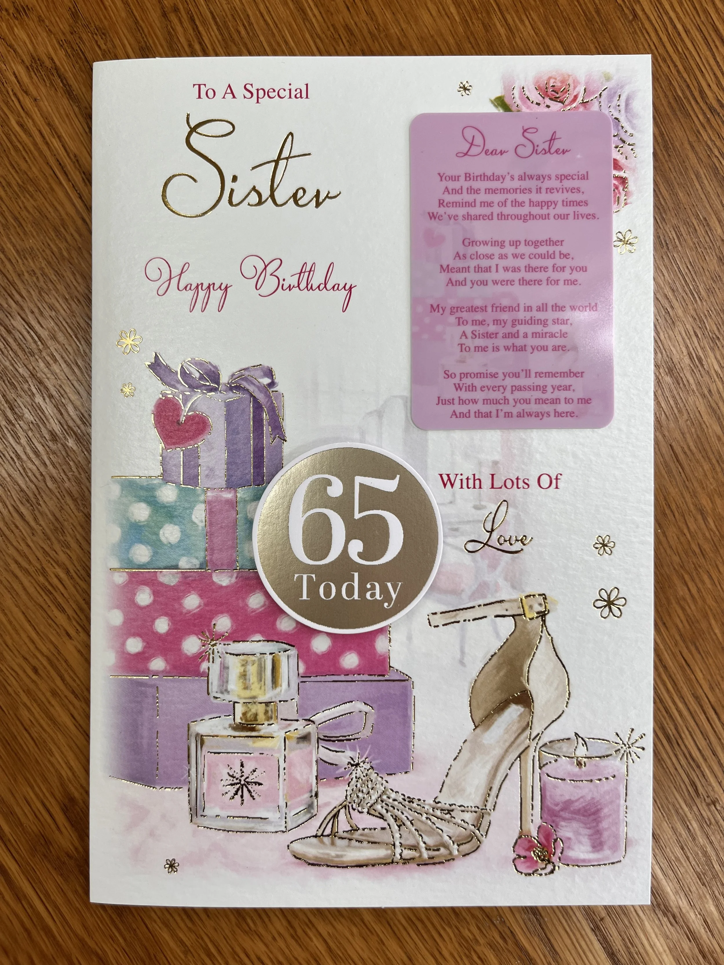 Sister 65th Birthday card