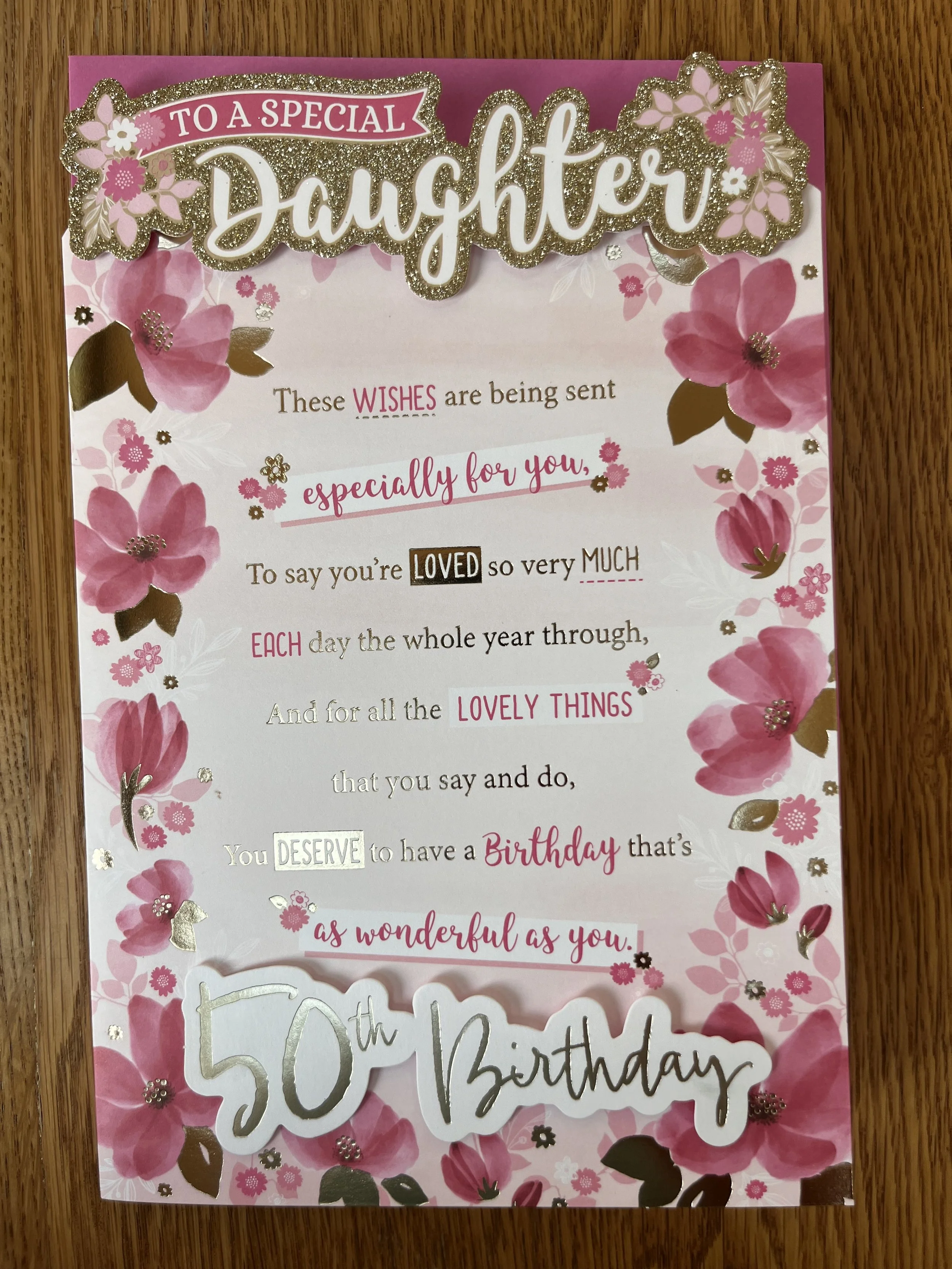 Daughter 50th birthday card