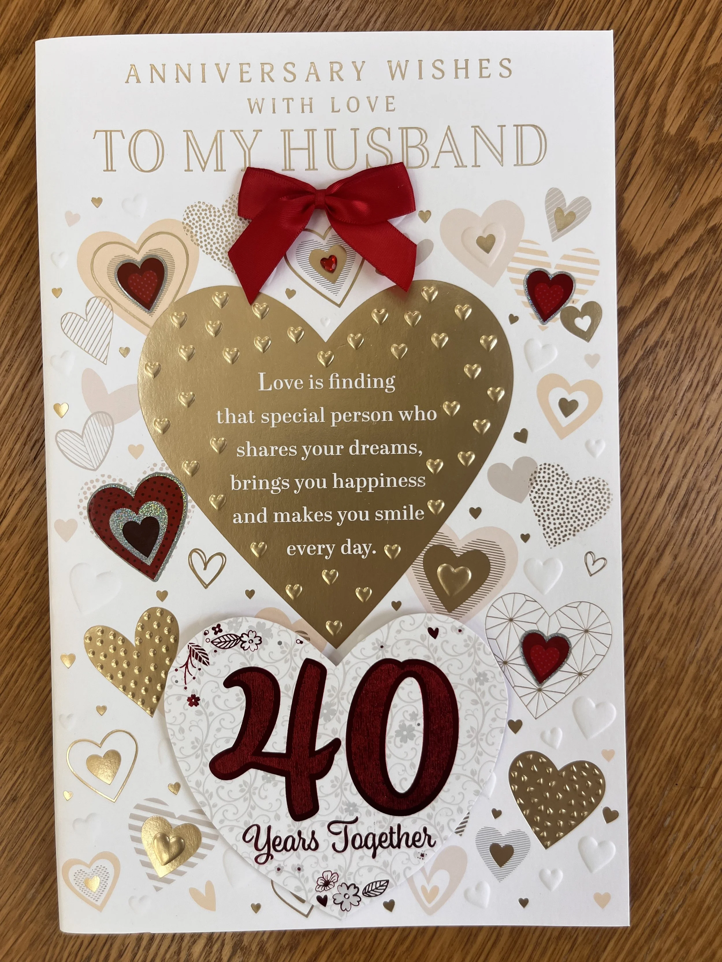 Extra Special Husband 40th anniversary Card