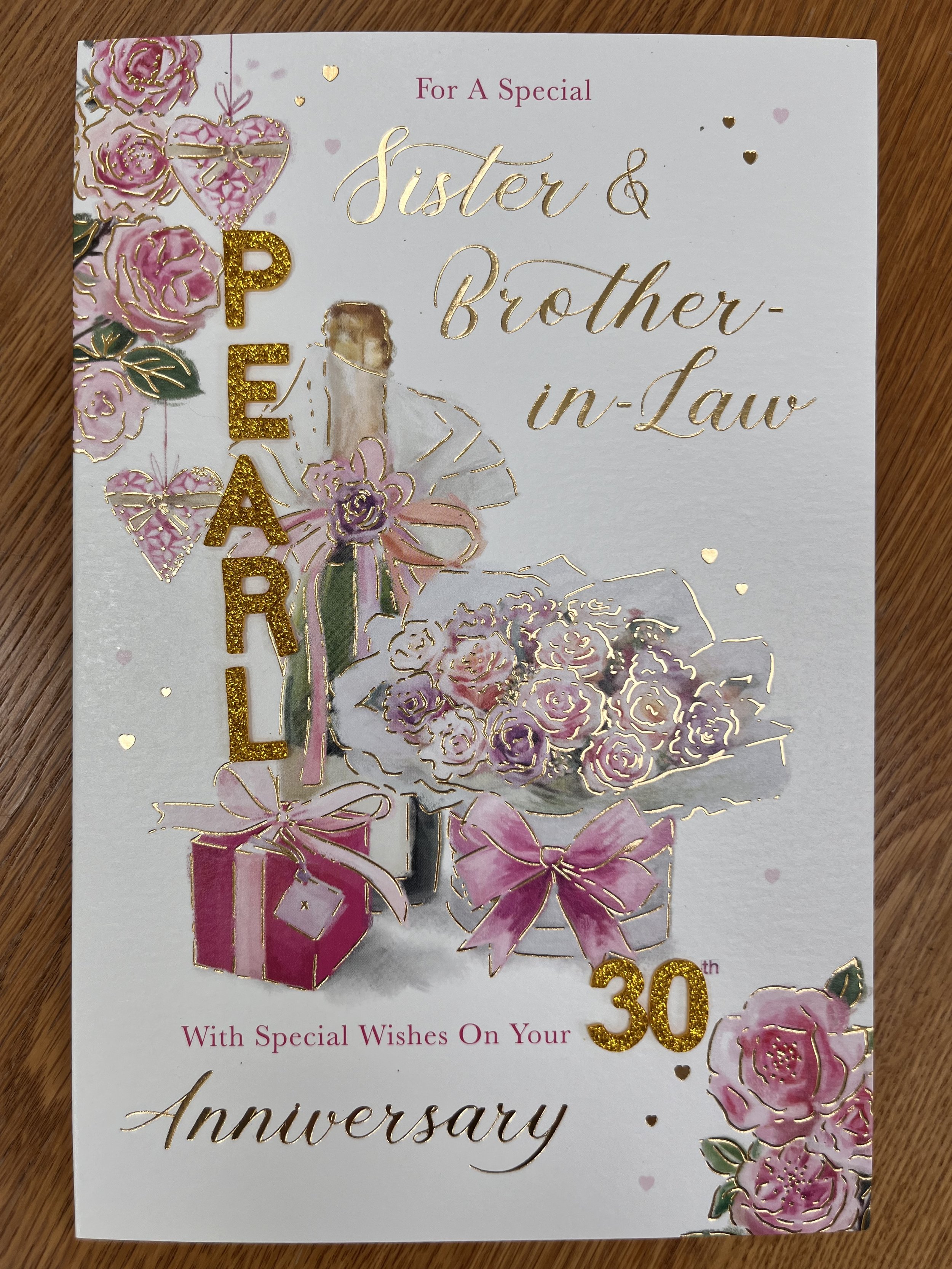 Sister and brother in law 30th Anniversary Card