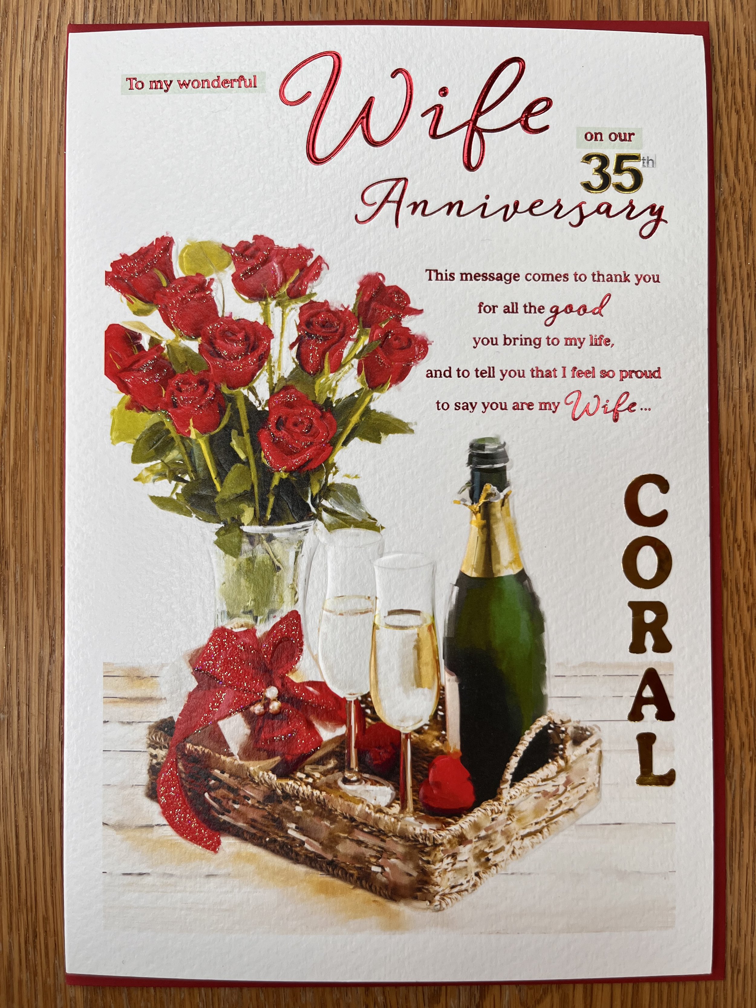 Wife 35th Anniversary Card