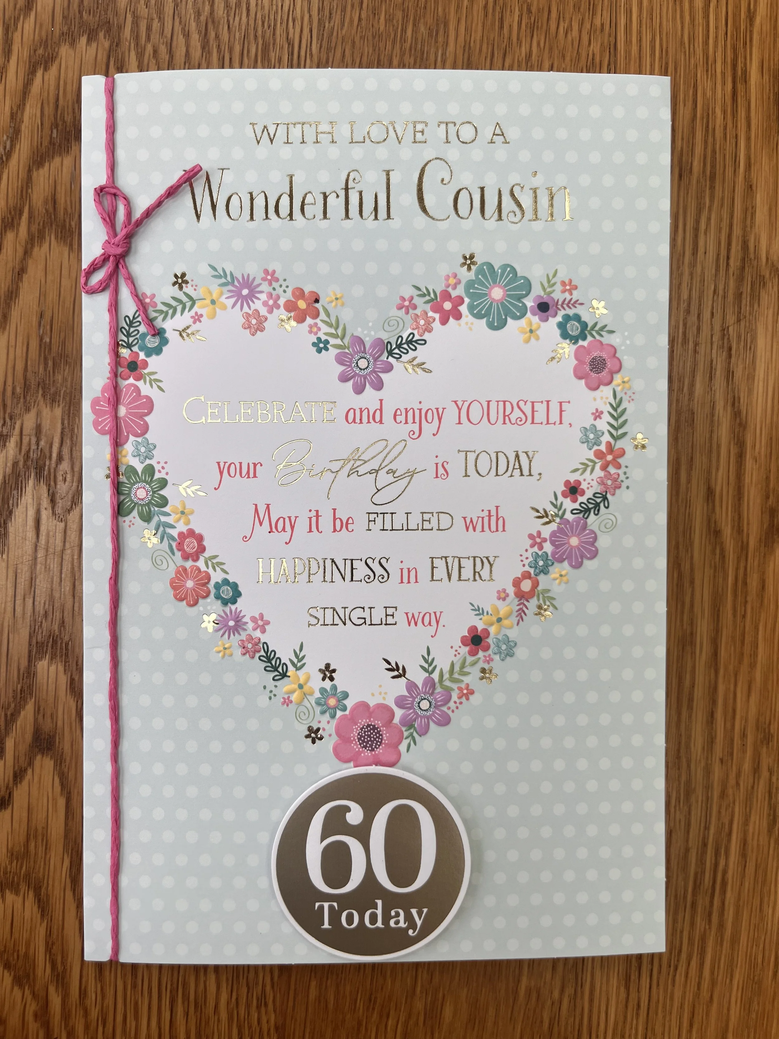 Cousin age 60 Birthday card