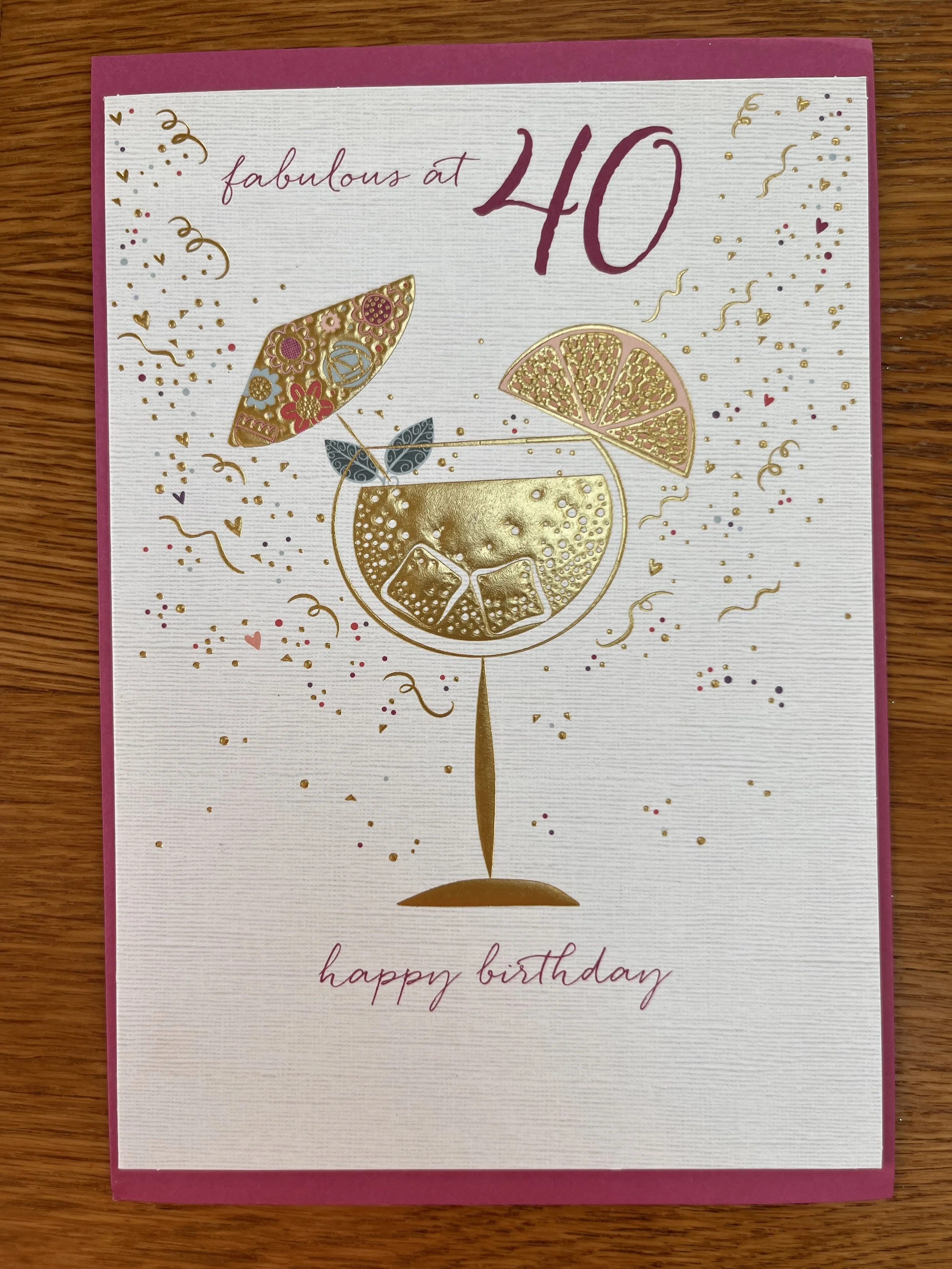 40th Birthday Card