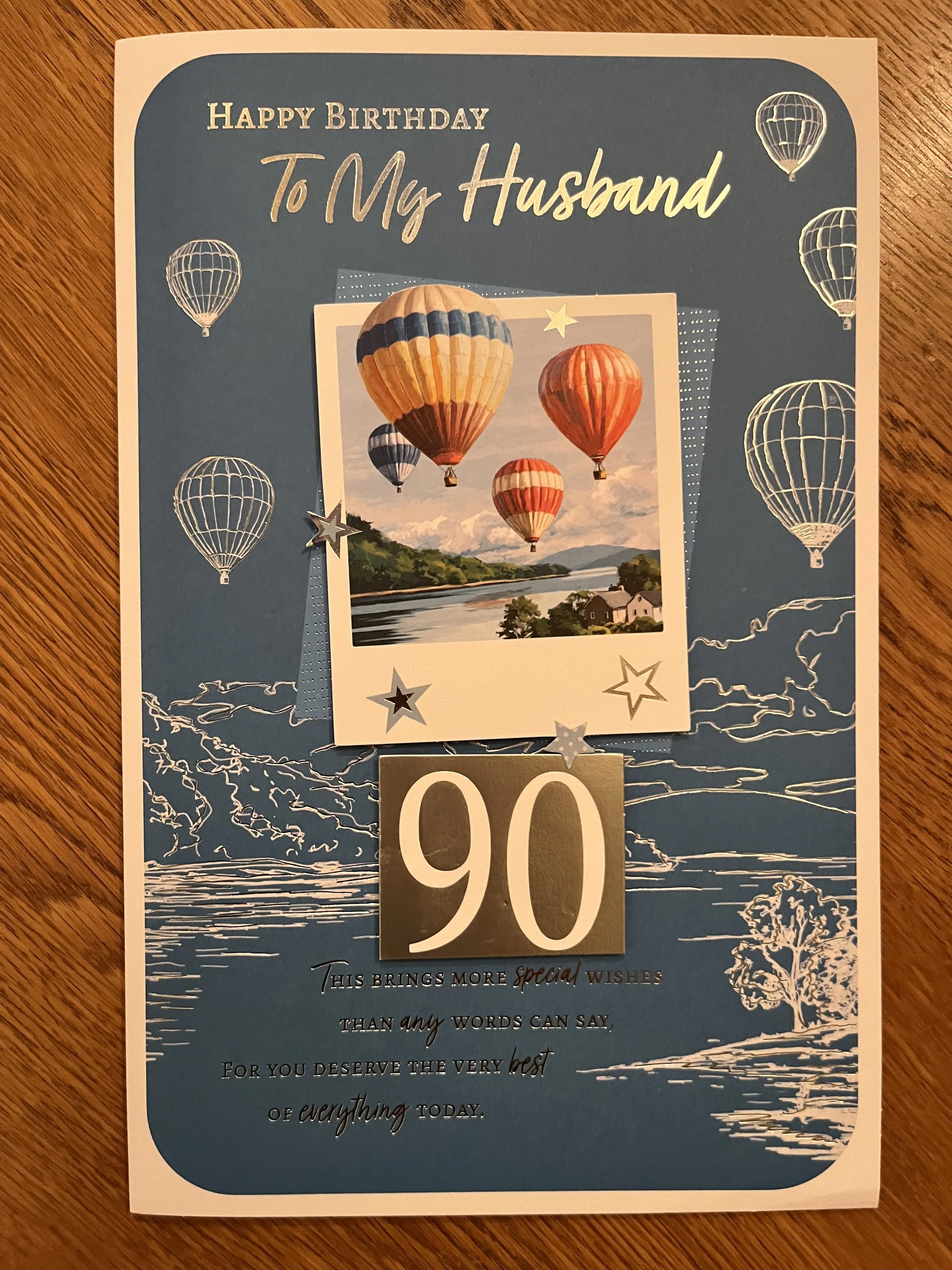 Extra Special Husband 90th Birthday card