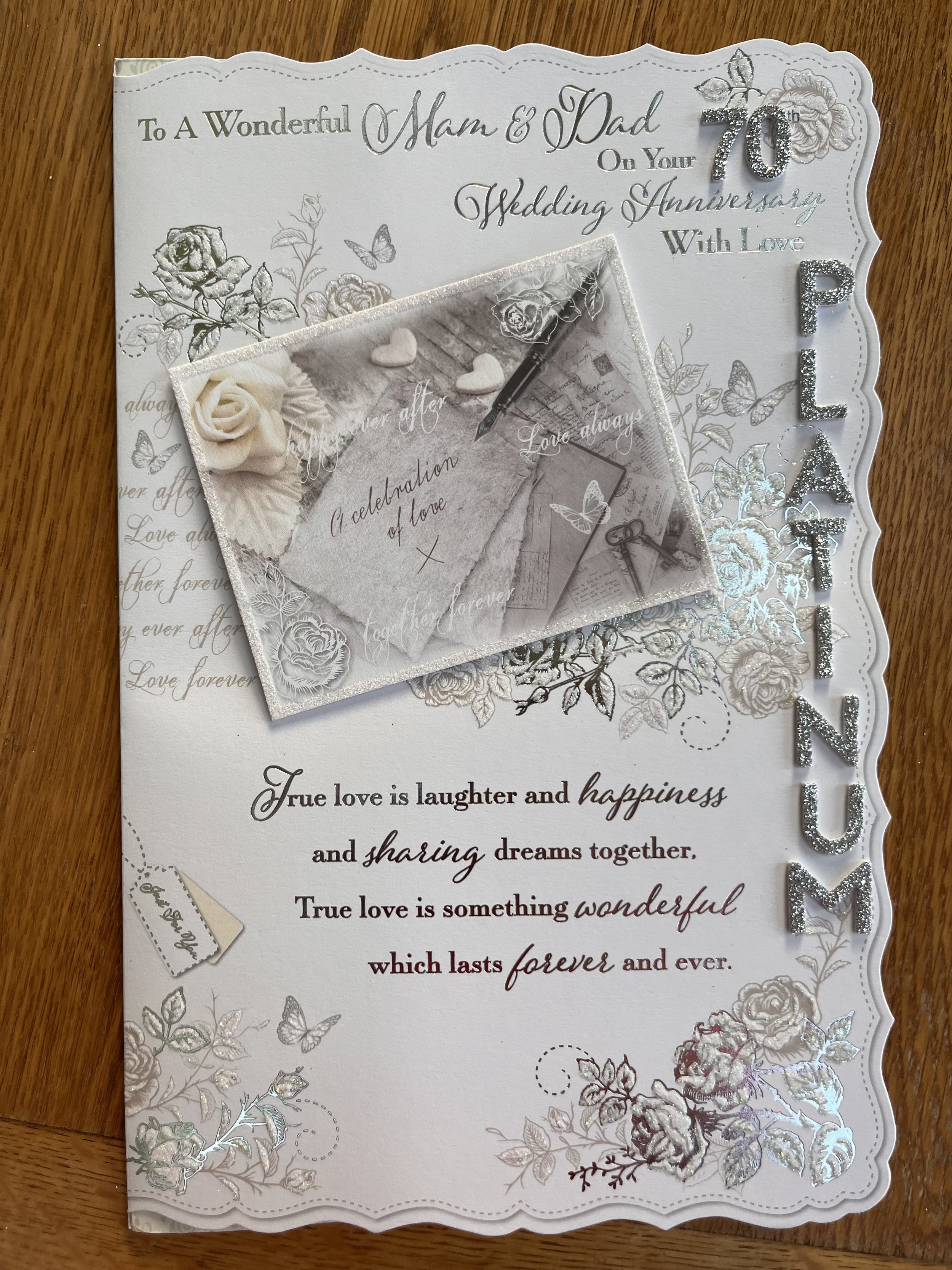 Mam and Dad 70th Wedding anniversary card
