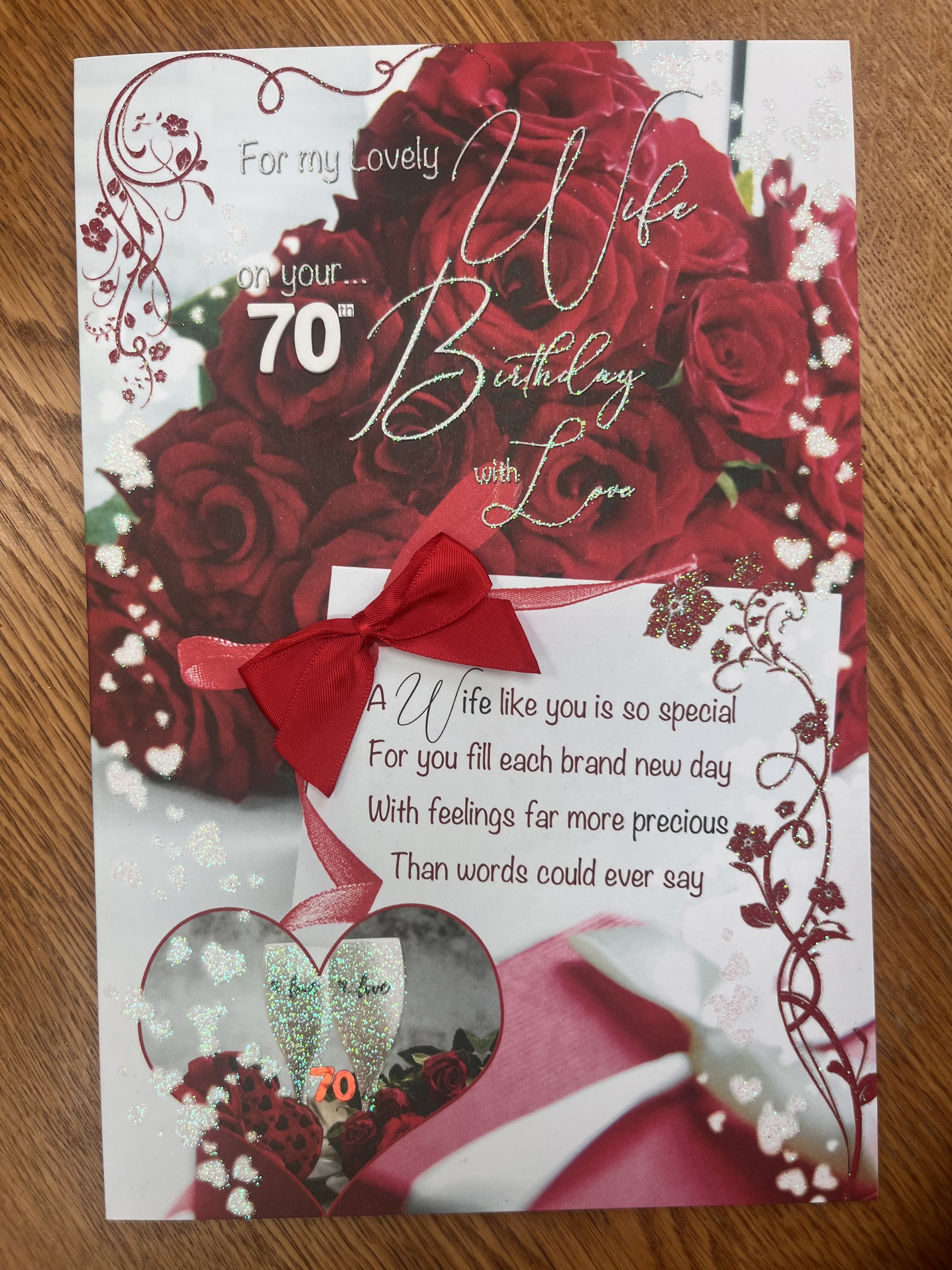 Special Wife 70th Birthday Card