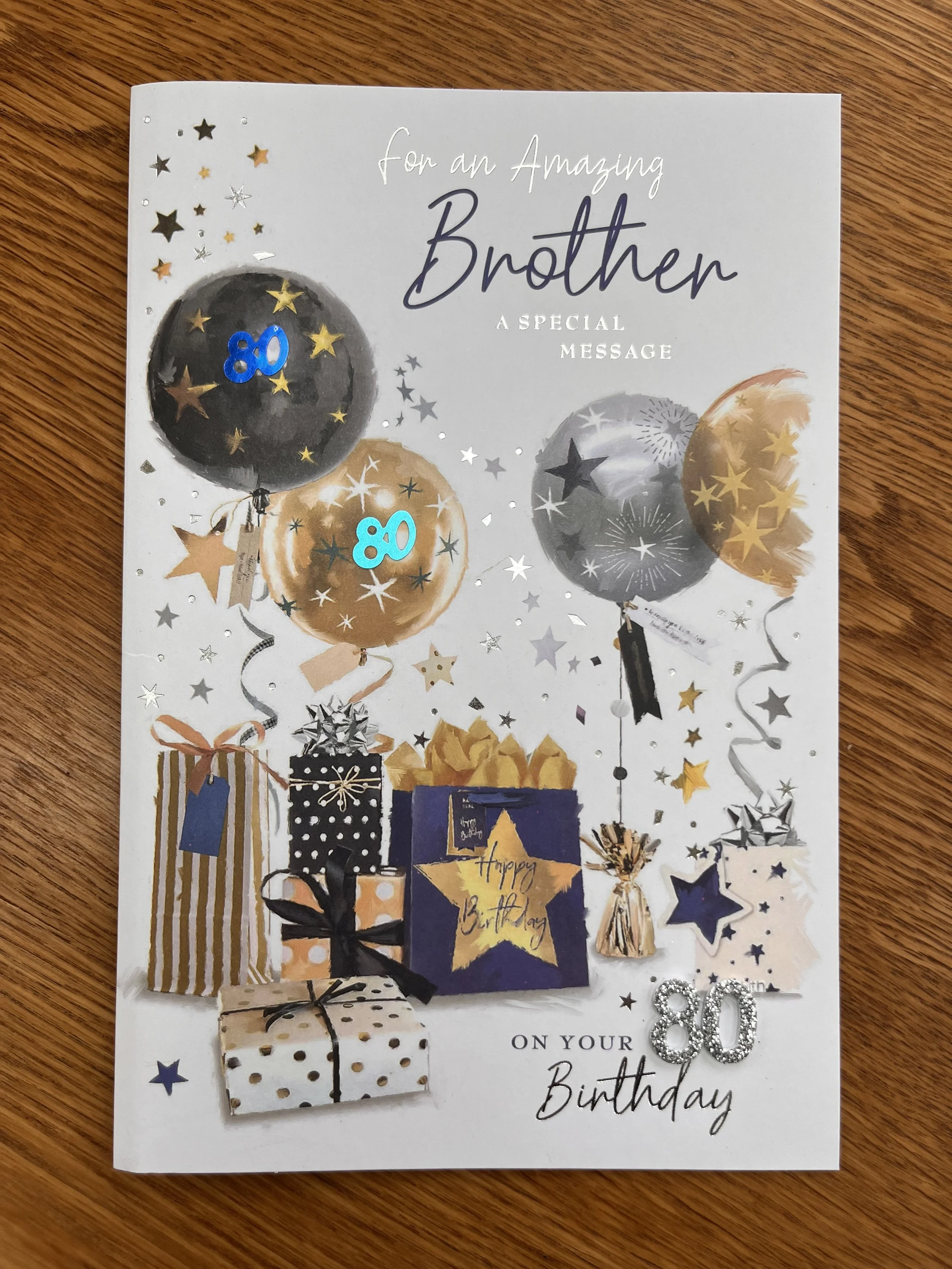 Brother 80th Birthday card