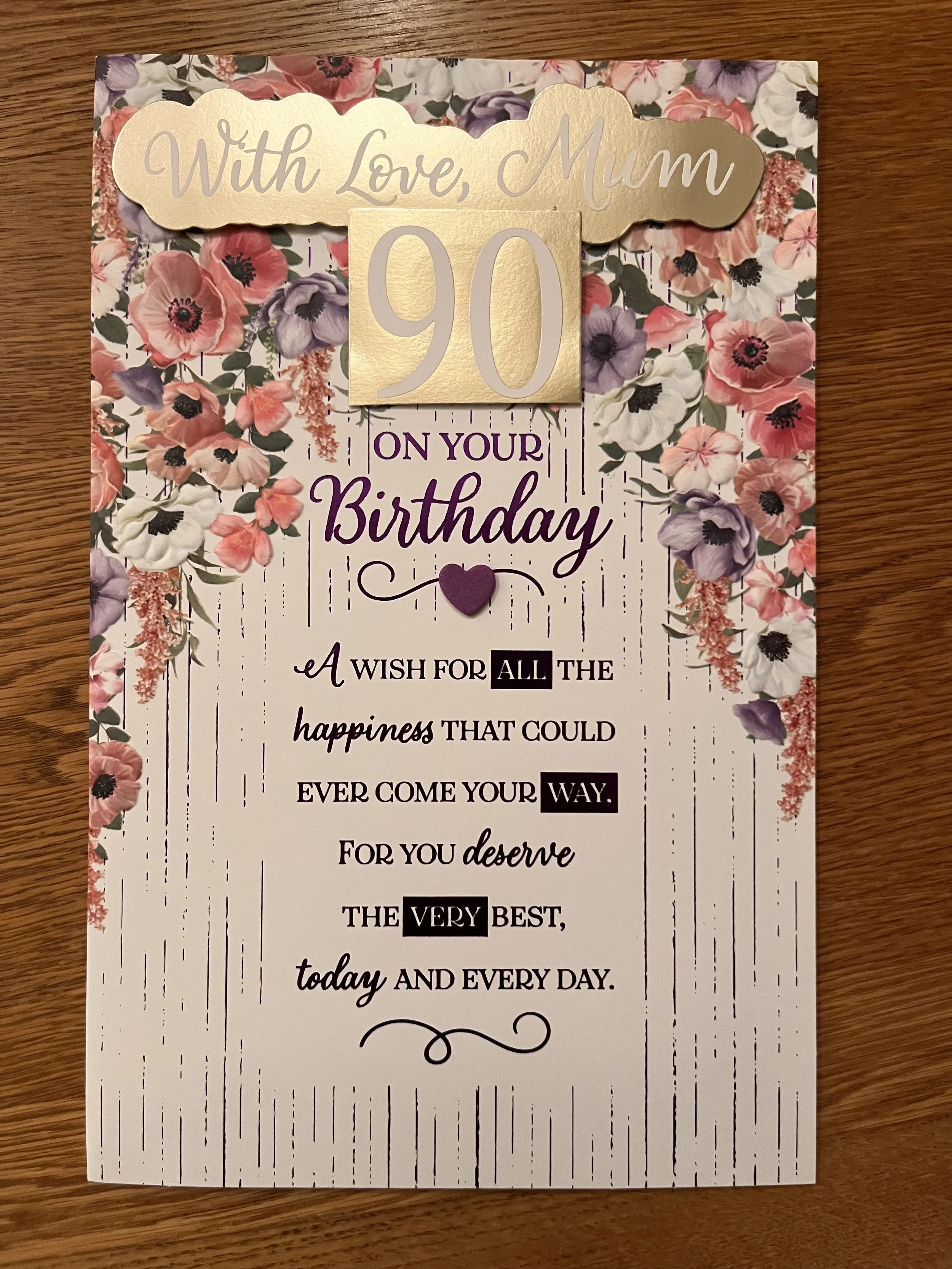 Extra Special Mum 90th birthday card