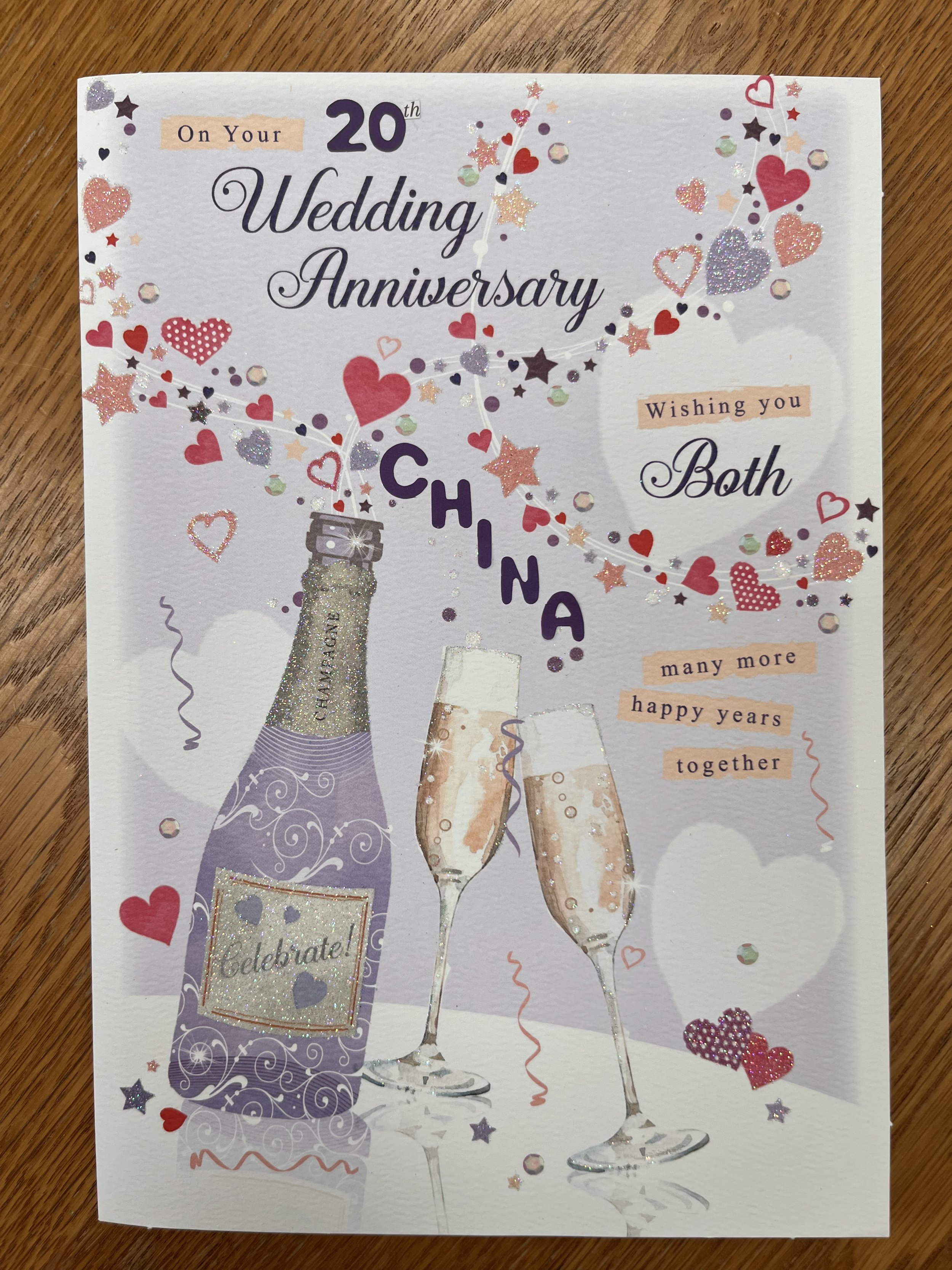 20th anniversary card
