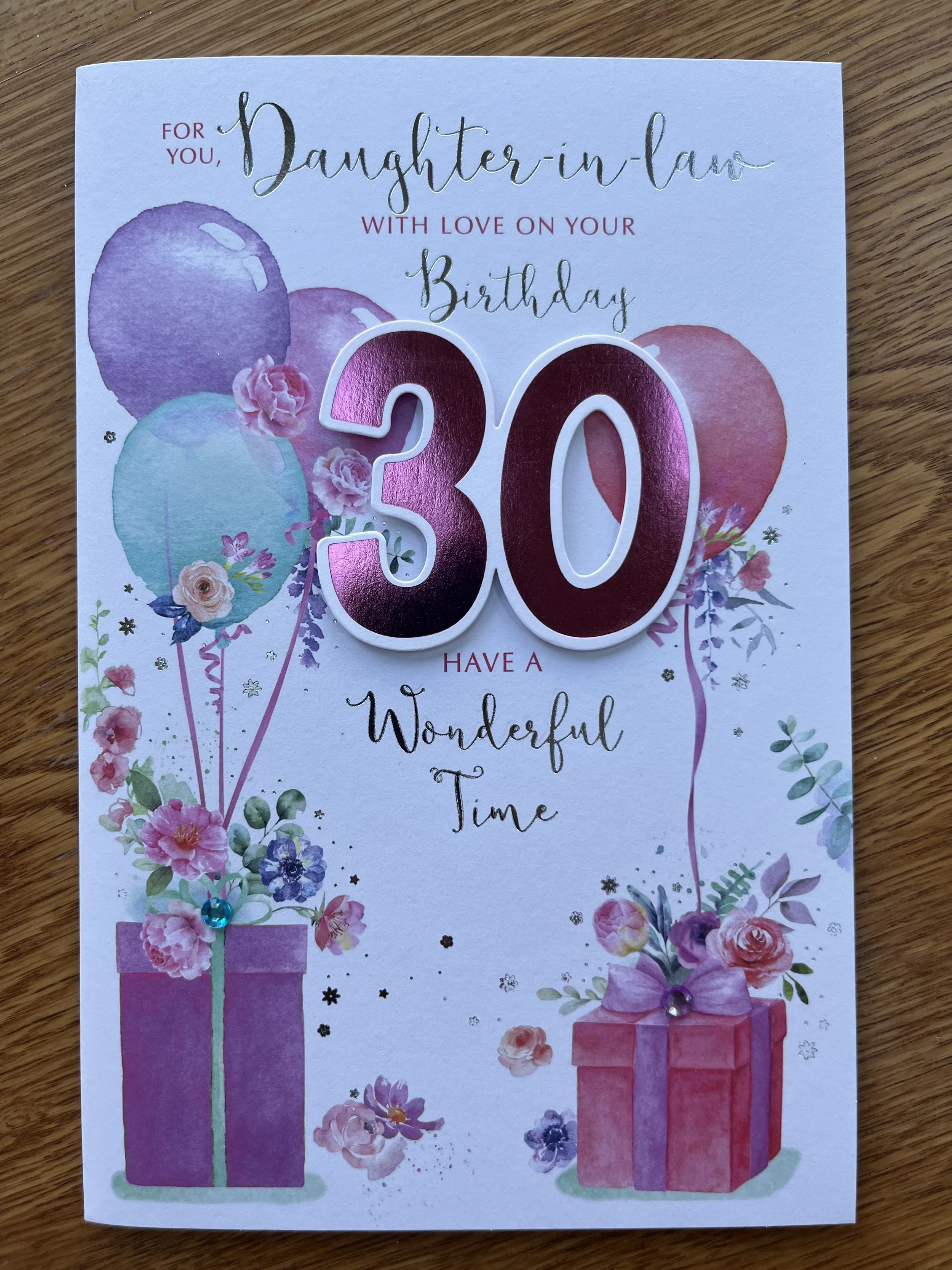 Daughter in Law 30th birthday card