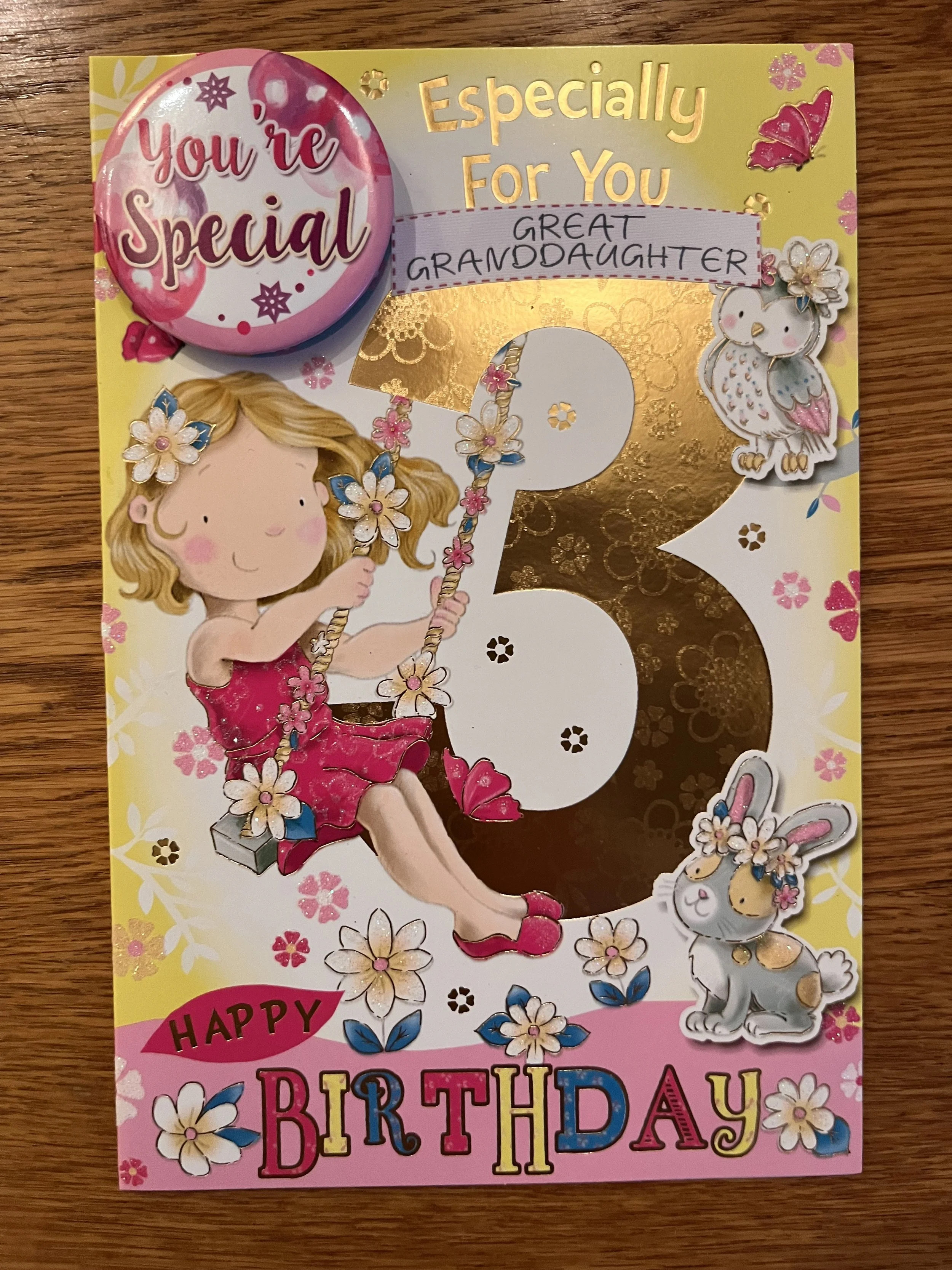 Great Granddaughter 3rd birthday card