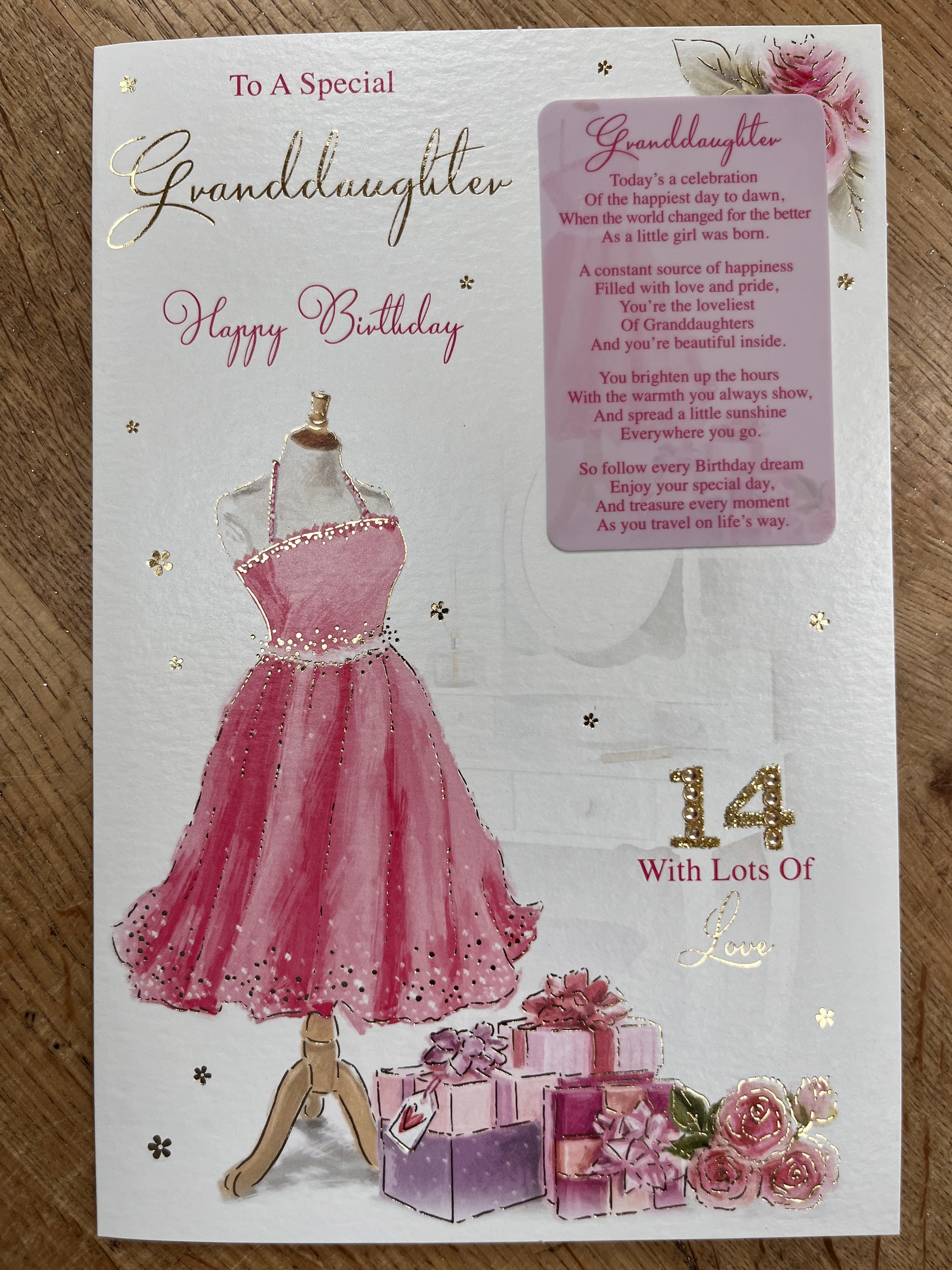 Granddaughter 14th Birthday Card