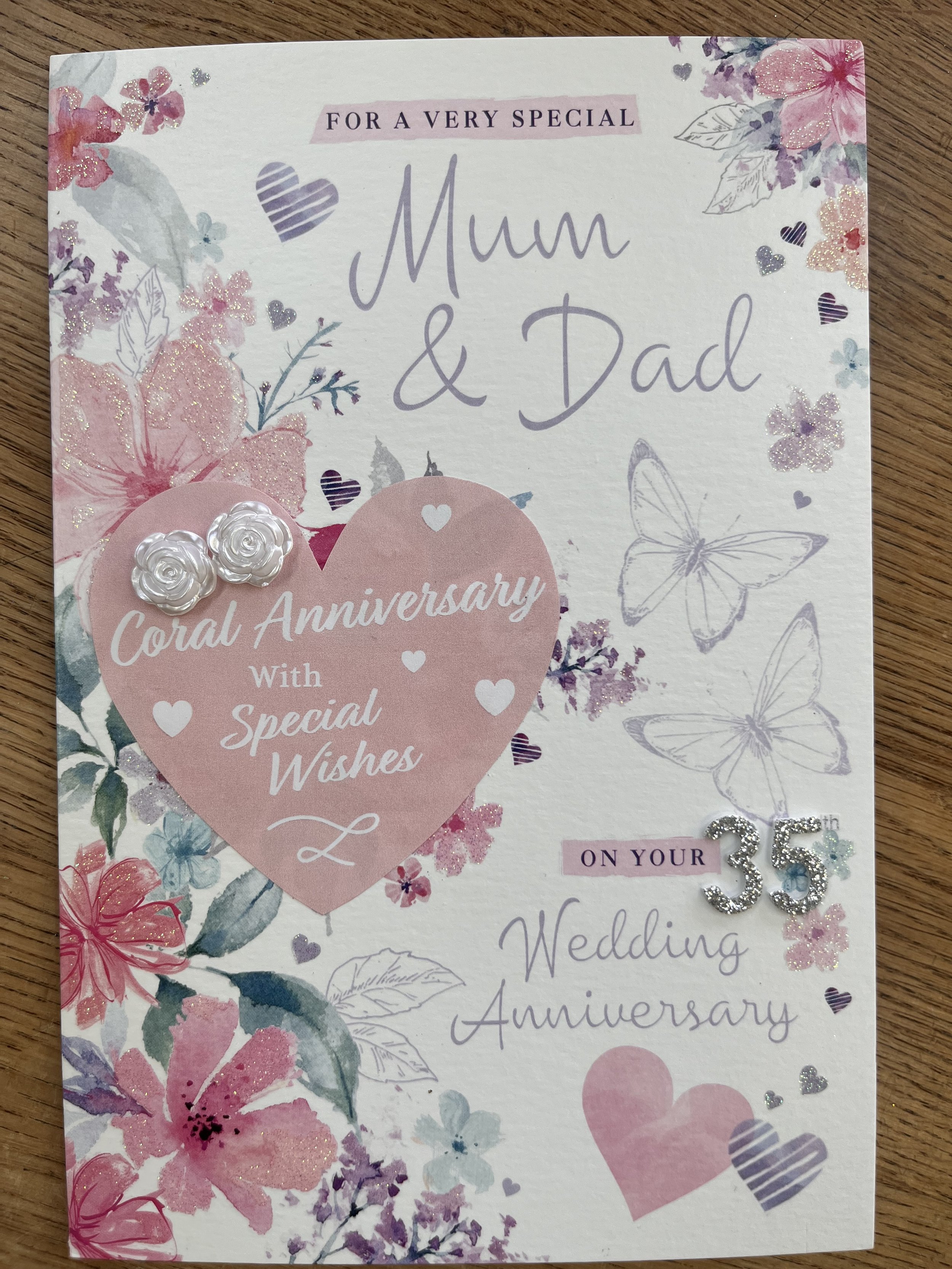 Mum and Dad 35th anniversary card