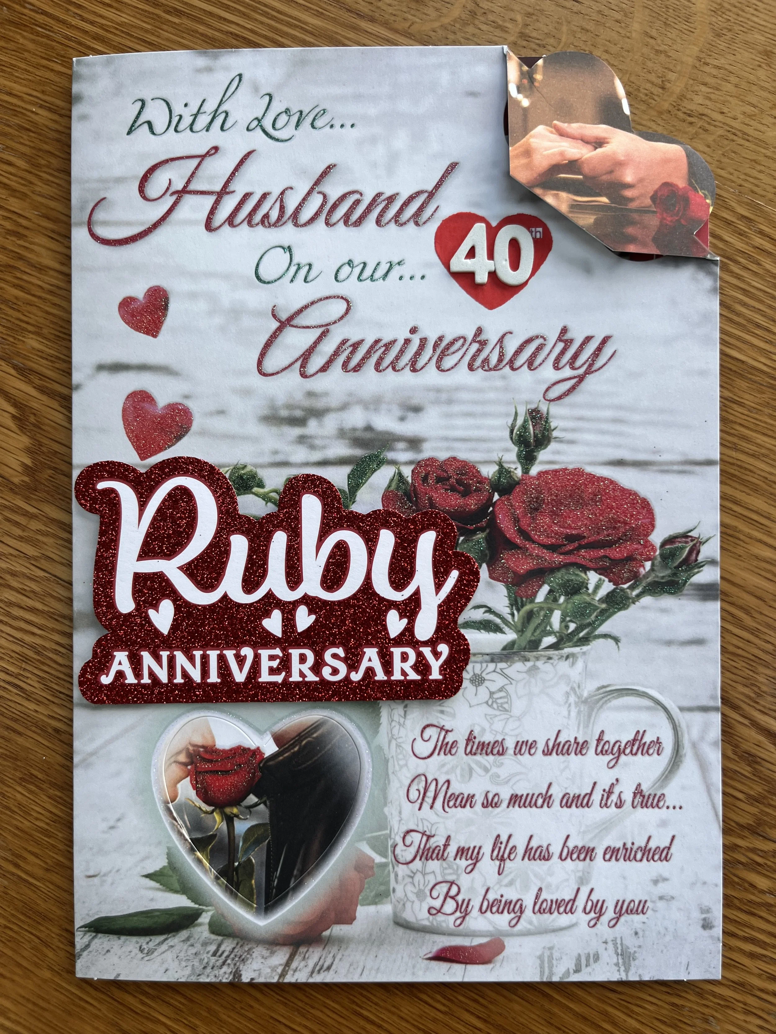 Extra Special Husband Ruby anniversary card