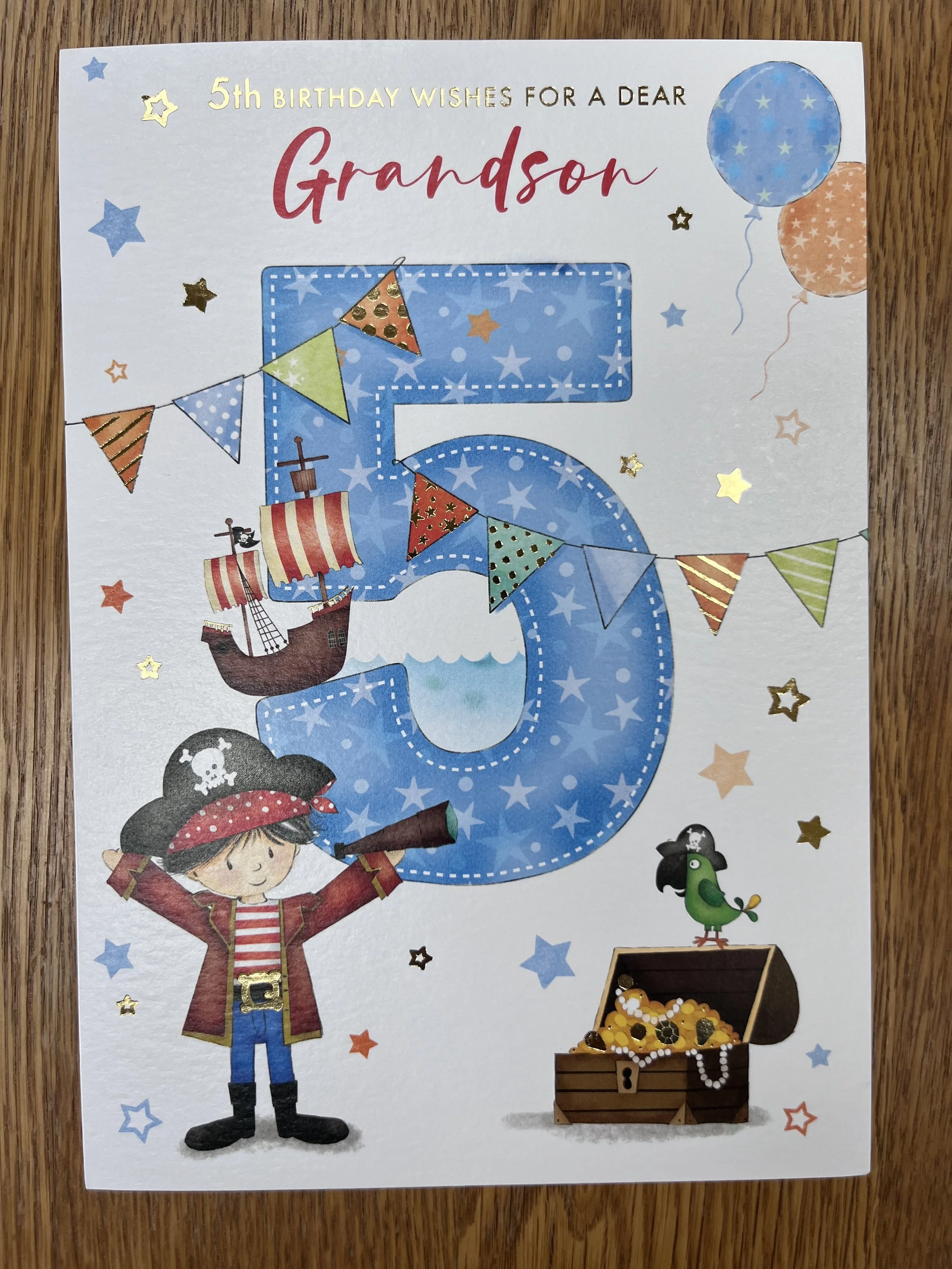Grandson 5th birthday card