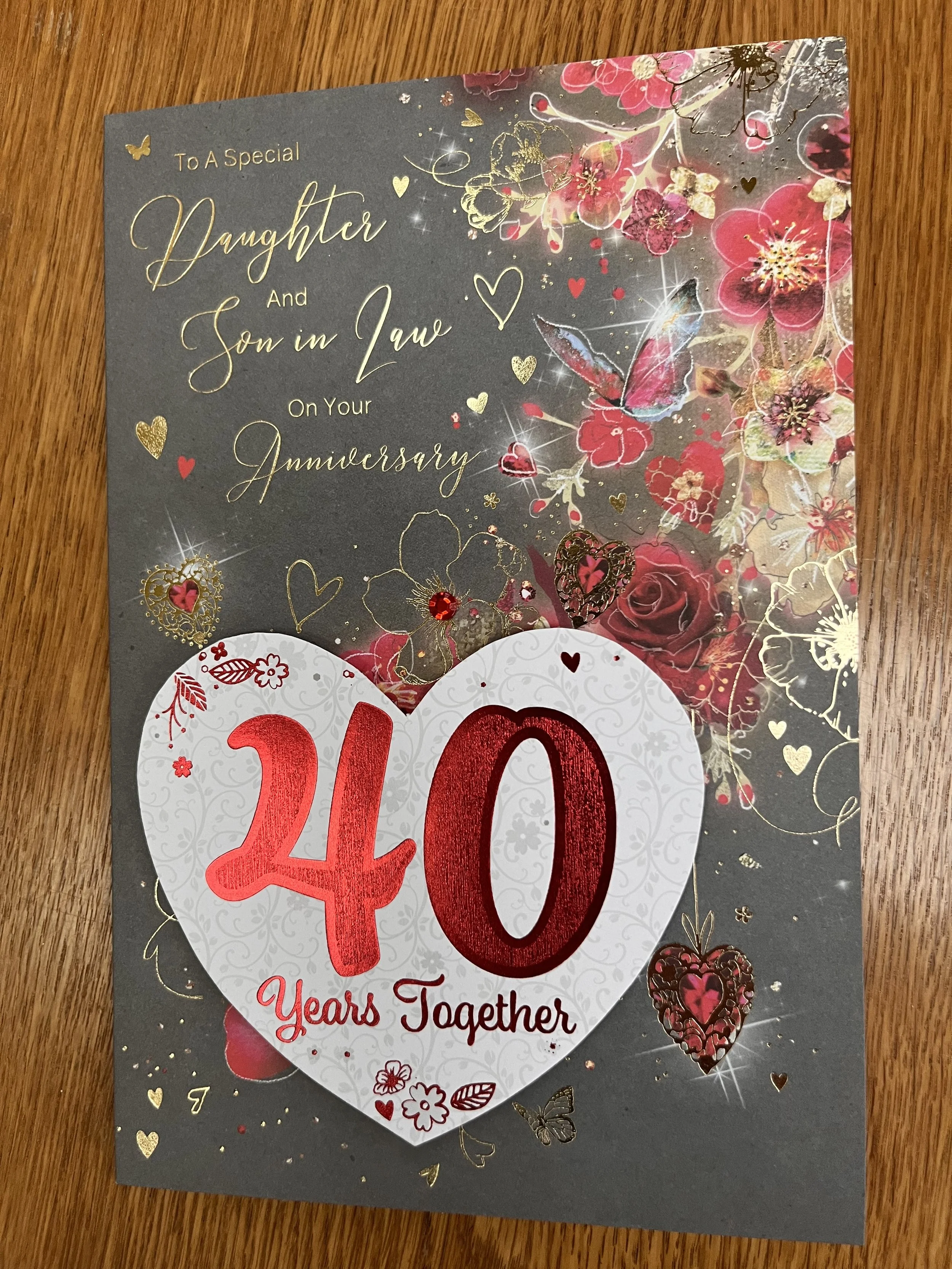 Daughter and Son in Law Ruby anniversary  card