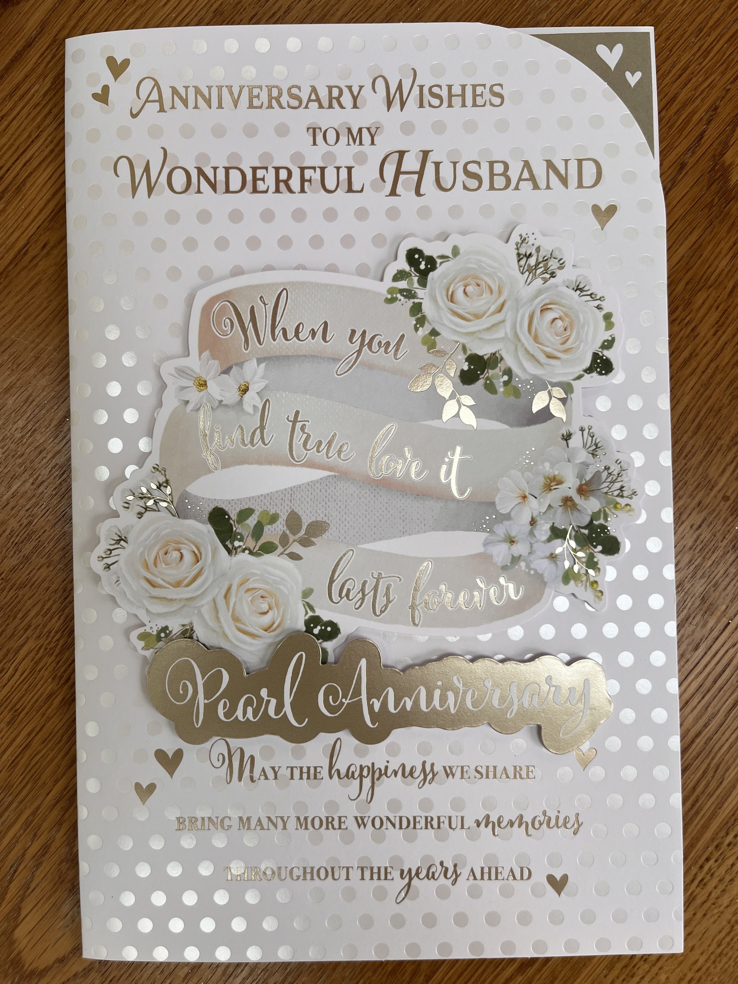 Husband Pearl Anniversary Card