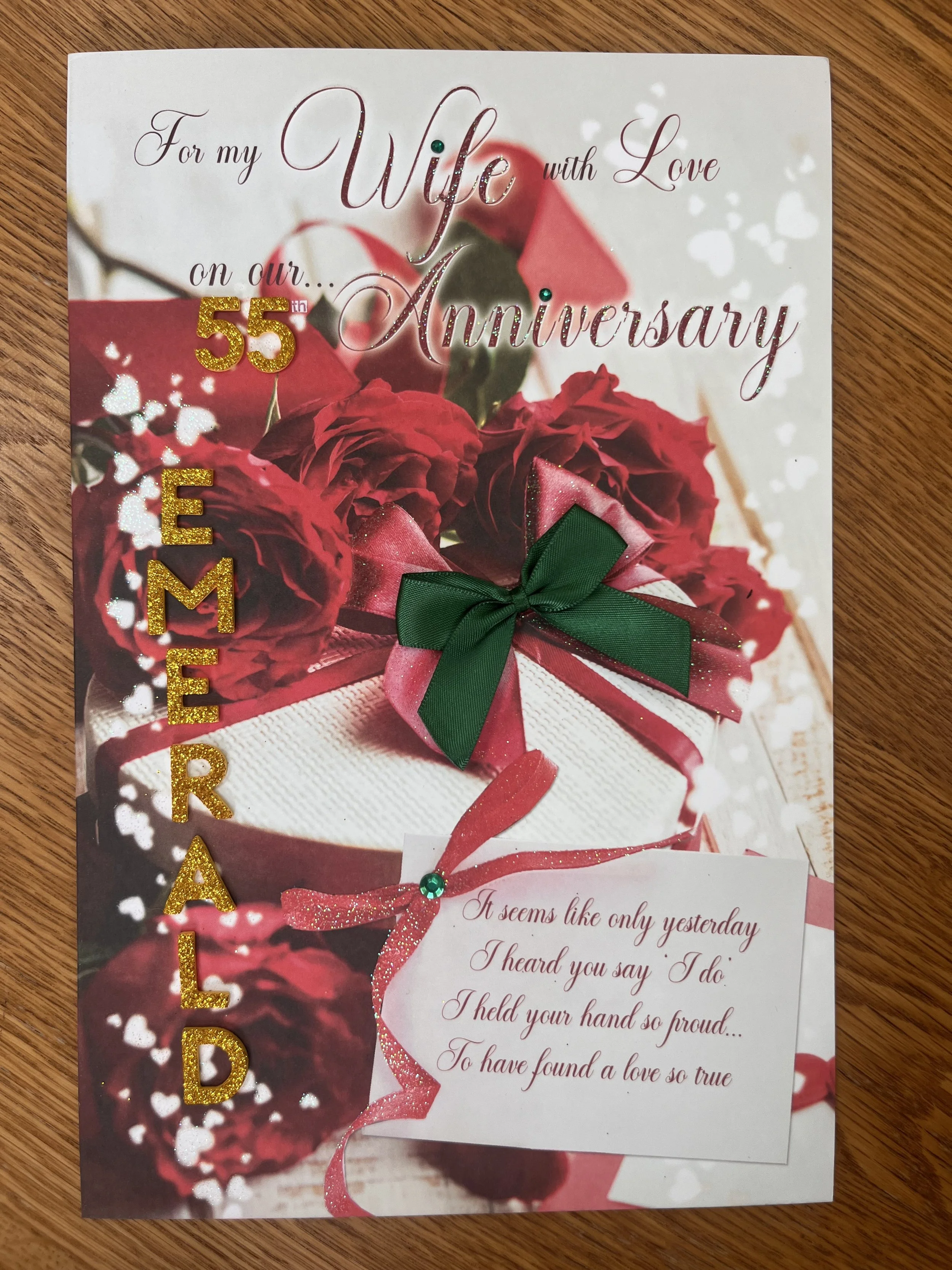 Special Wife Emerald anniversary Card