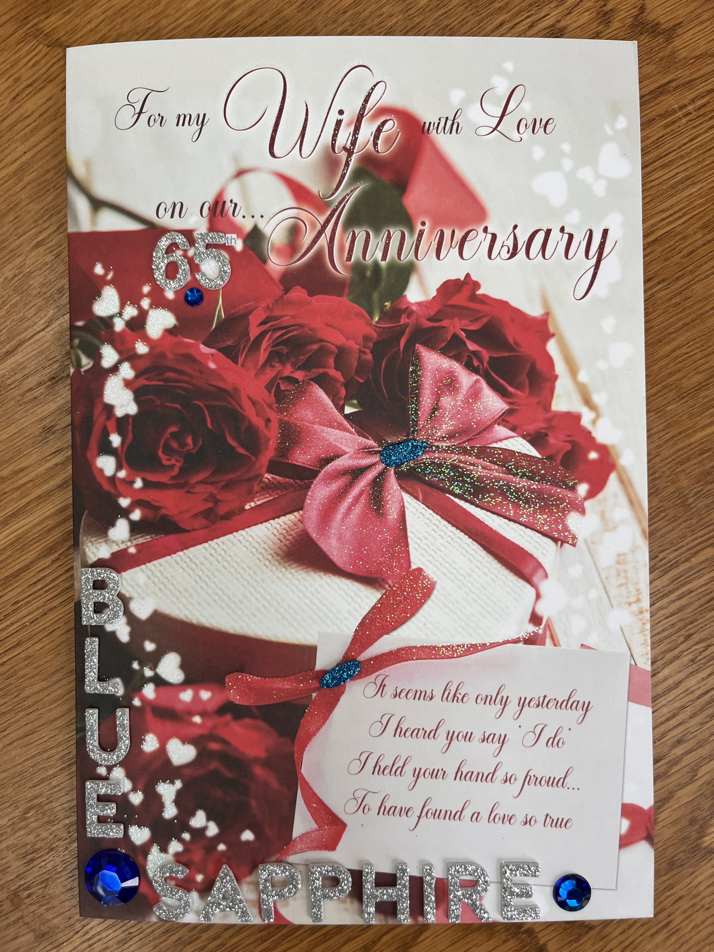 Wife 65th anniversary card