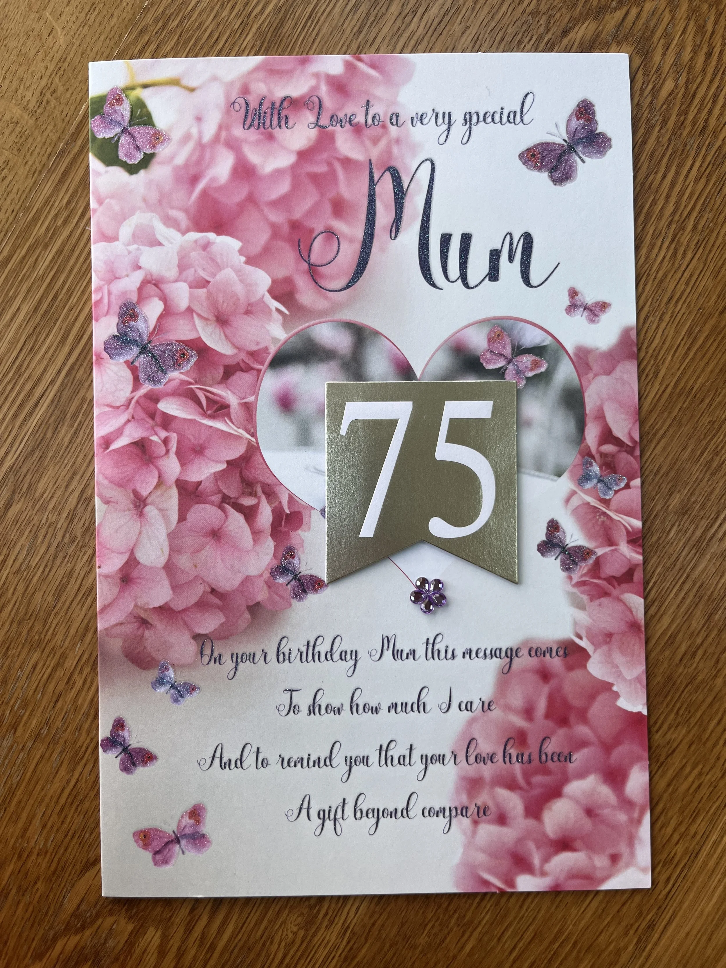 Special Mum 75th birthday card