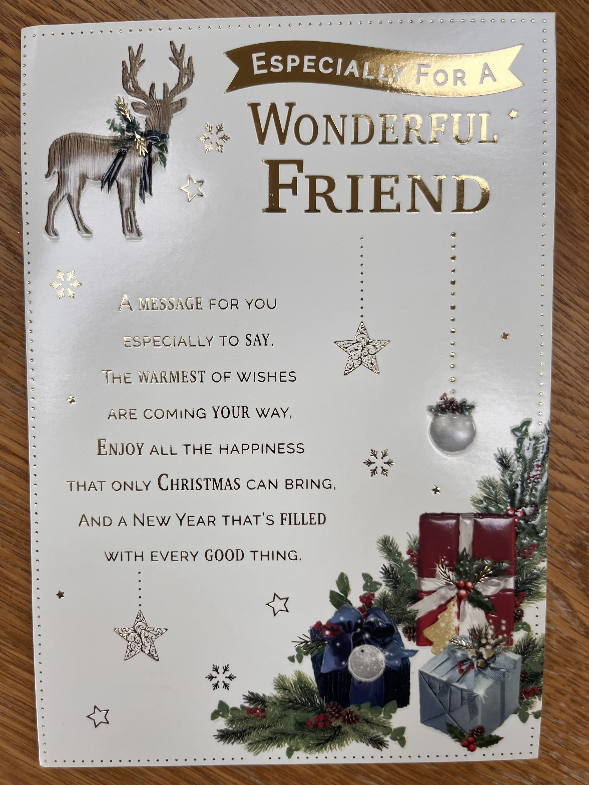 Male or Female Friend Christmas card