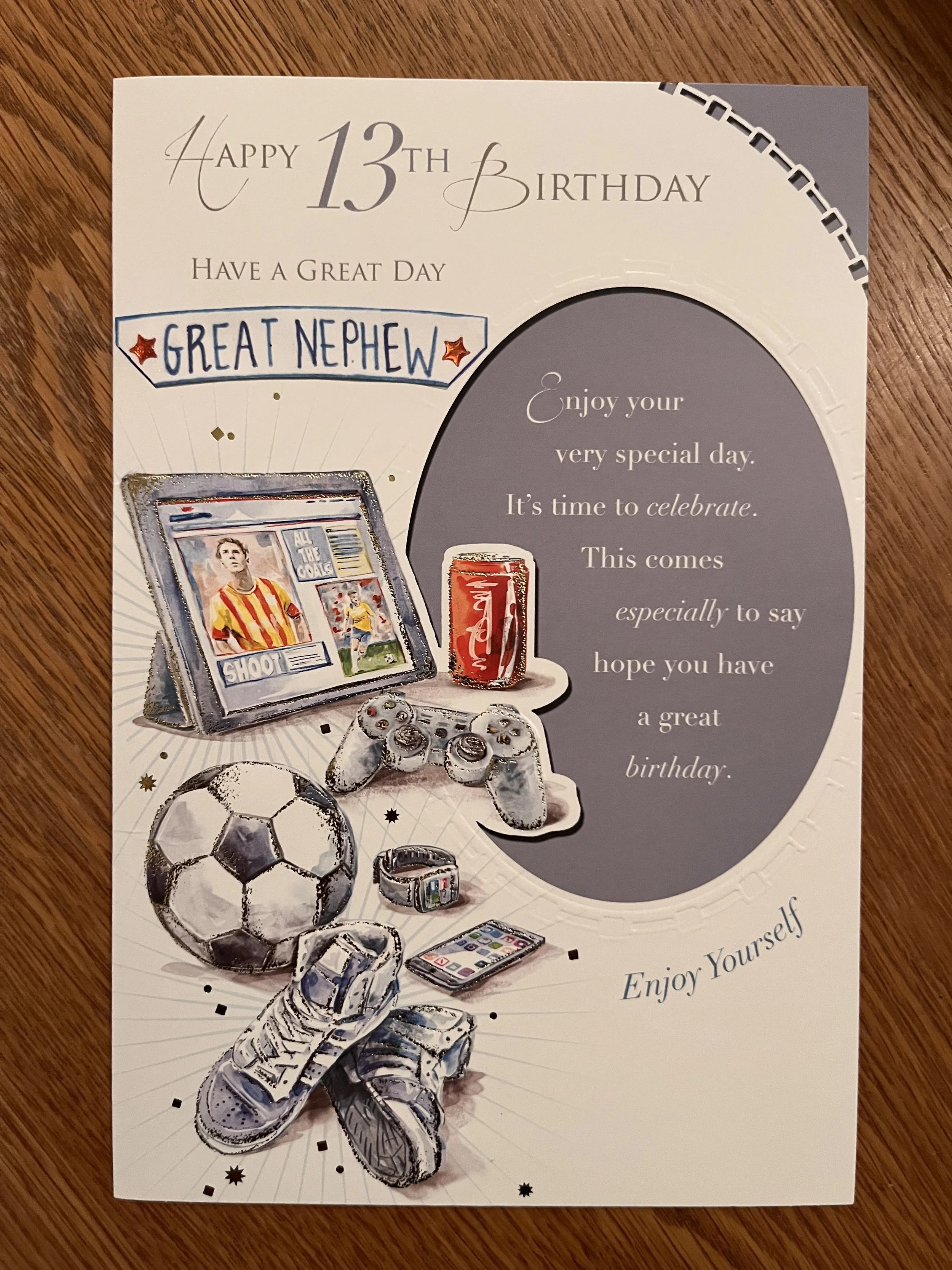 Great Nephew 13th birthday card