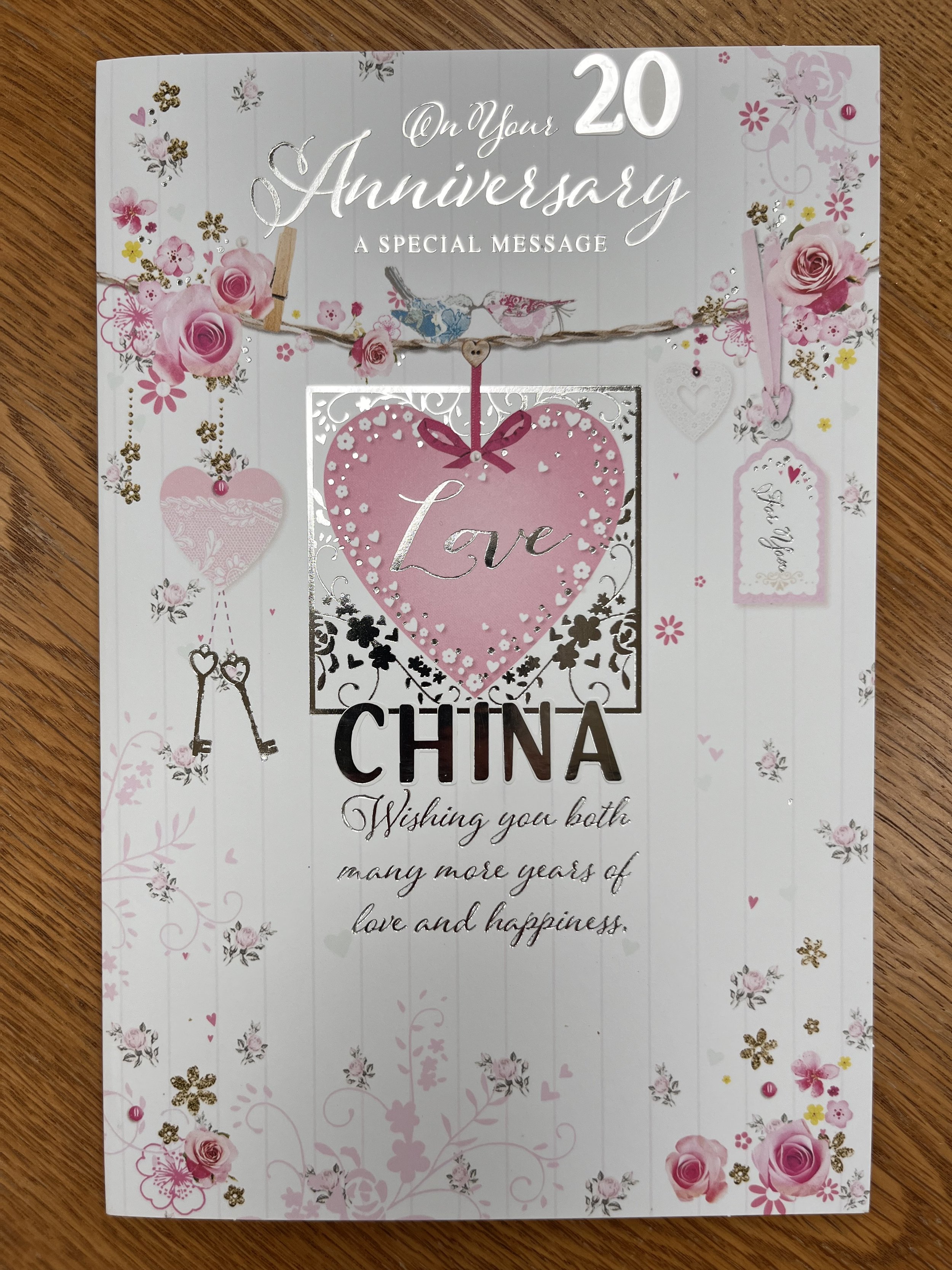 20th Wedding anniversary card