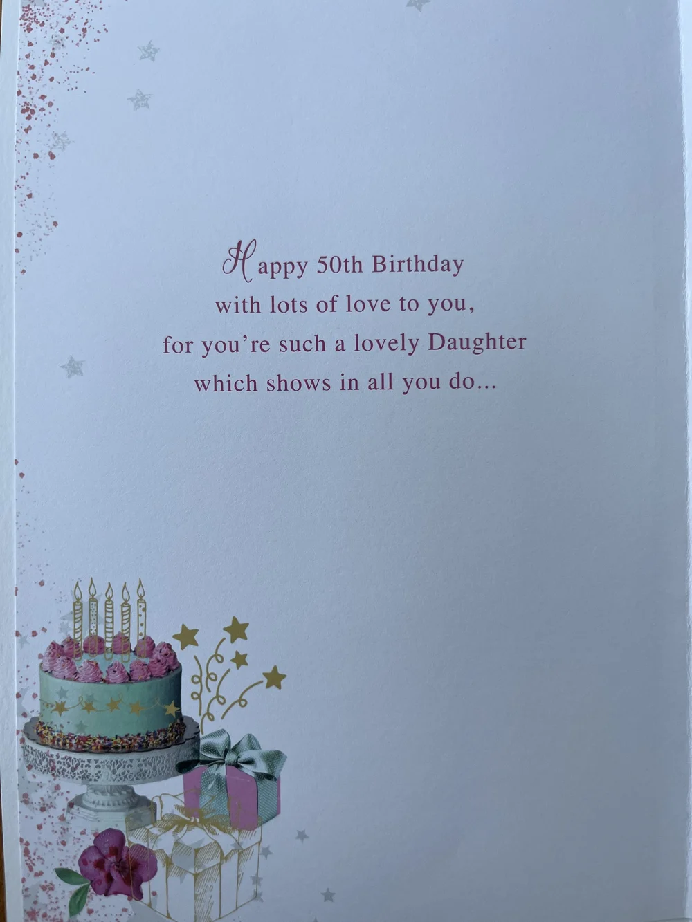 Daughter 50th Birthday Card — Special Thoughts