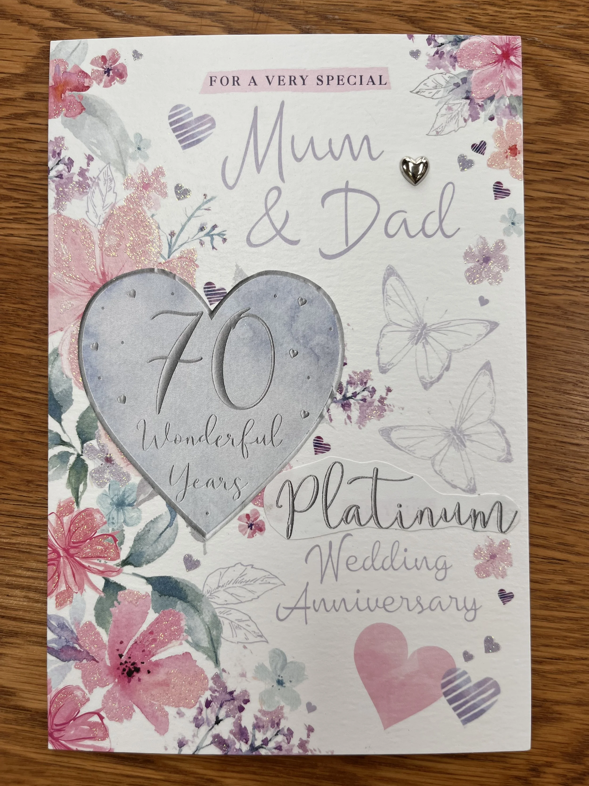 Mum and Dad 70th anniversary card